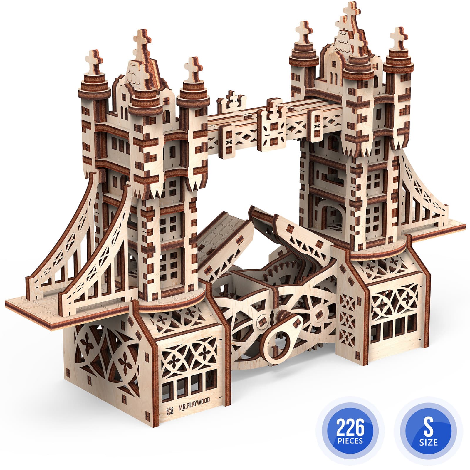 Mr. Playwood Tower Bridge S 3D Wooden STEM Model Kit