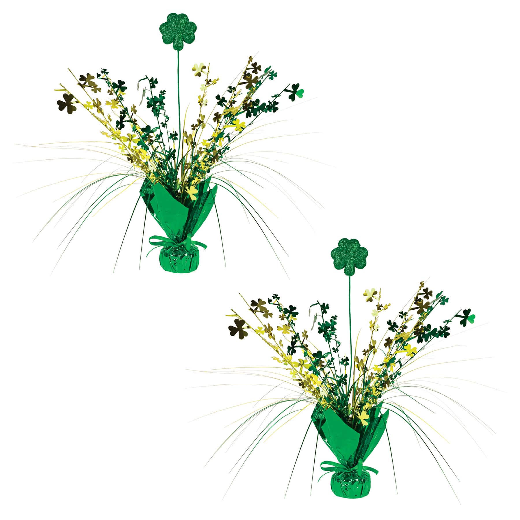 Beistle 15" Shamrock Gleam 'N Spray Centerpieces, 2ct.