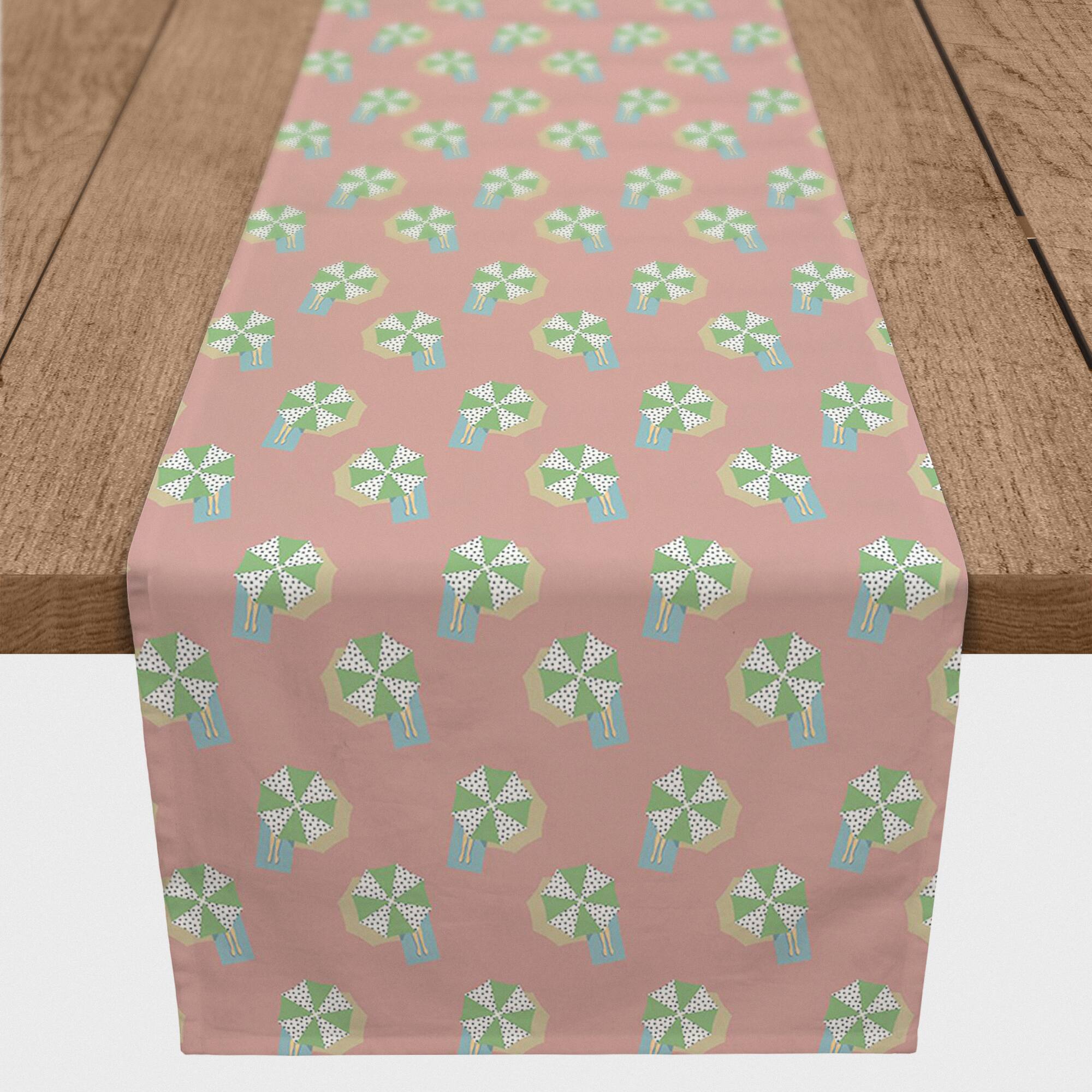 90" Umbrella Pattern Cotton Twill Runner