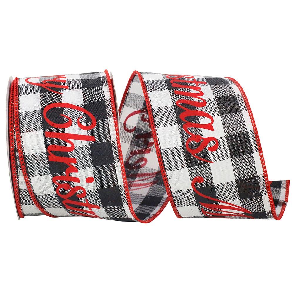 Reliant 2.5" x 10yd. Merry Christmas Plaid Wired Ribbon, 10yd.