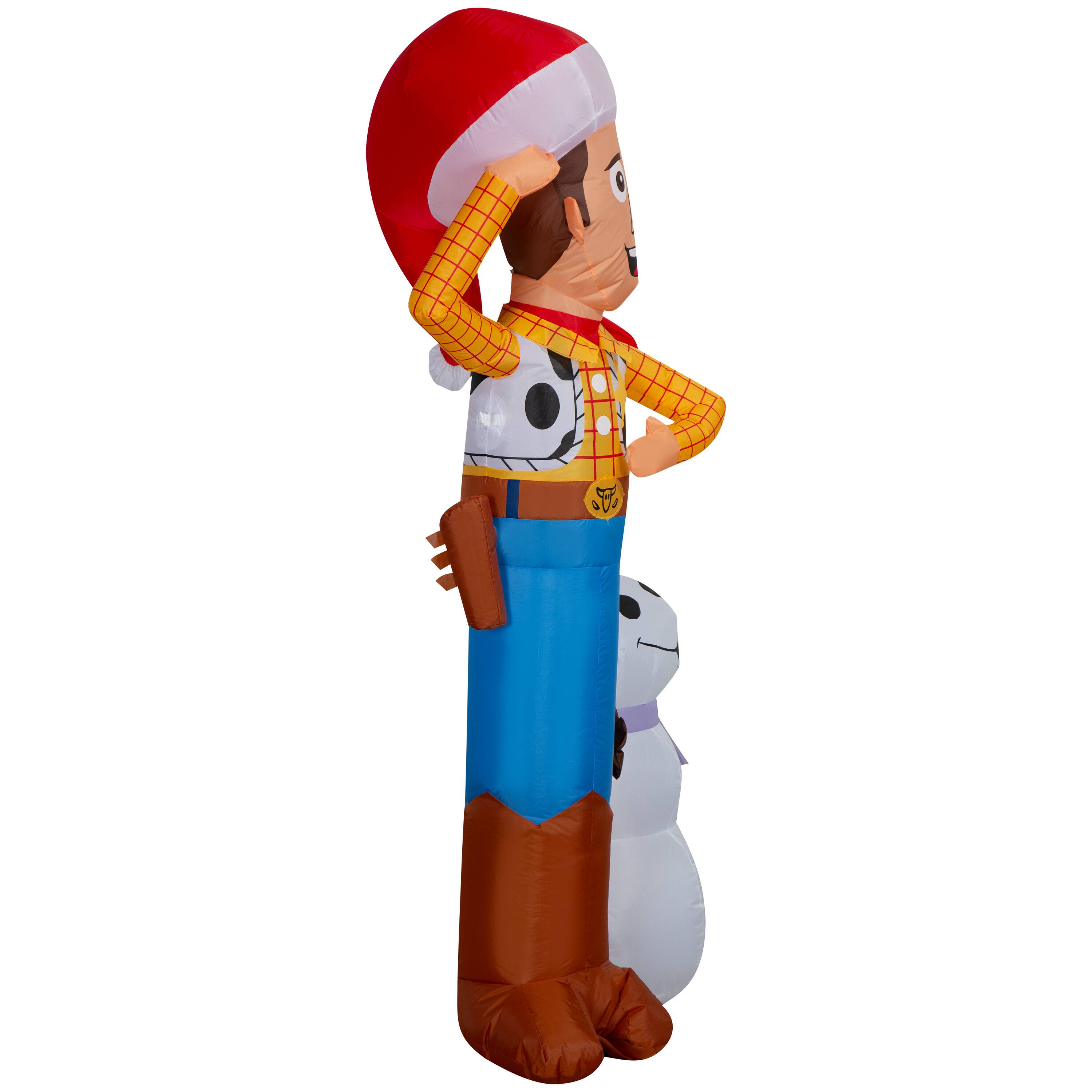 6ft. Airblown® Inflatable Disney® Woody with Snowman Scene Christmas Light Décor