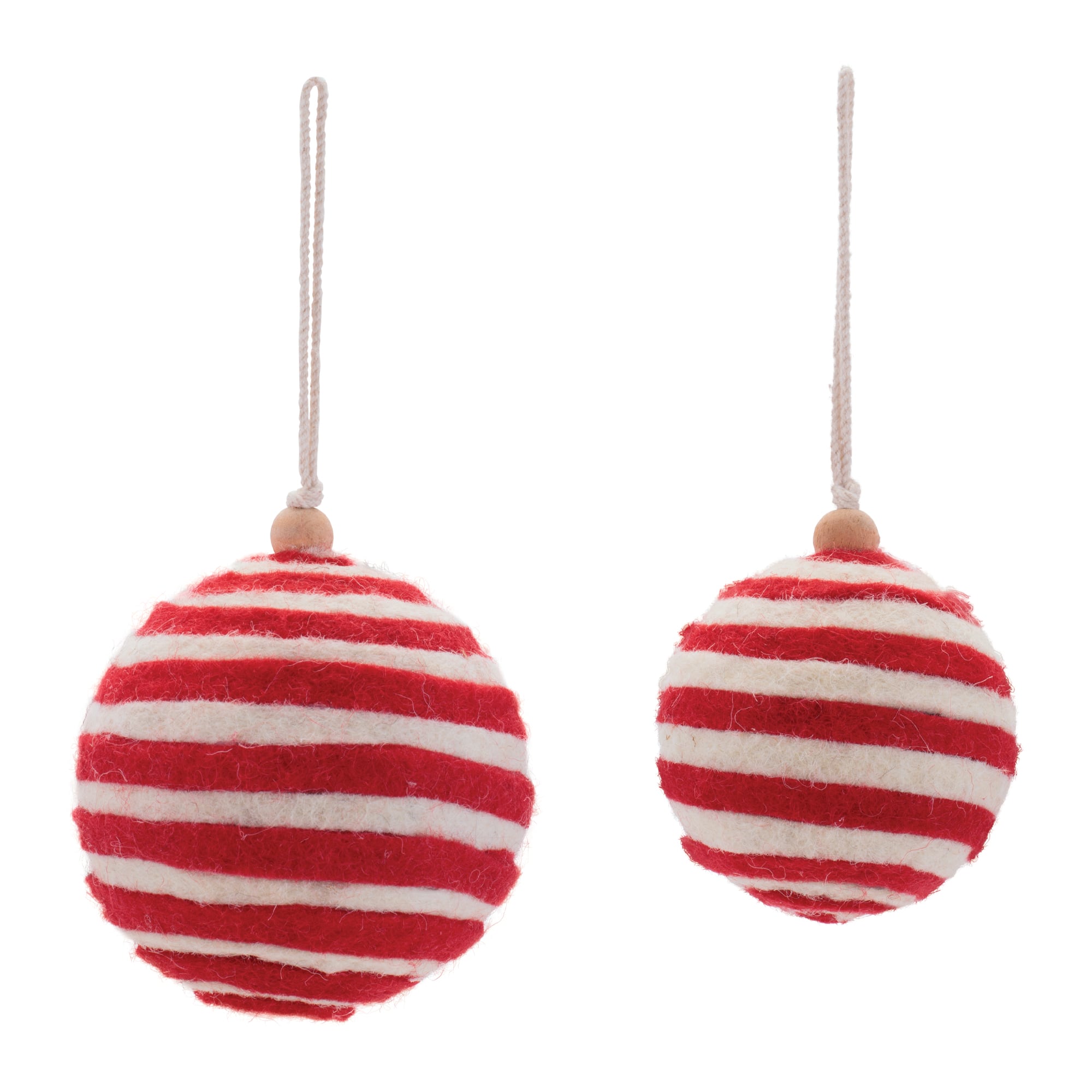 Melrose Red & White Glitter Ball Ornaments Set