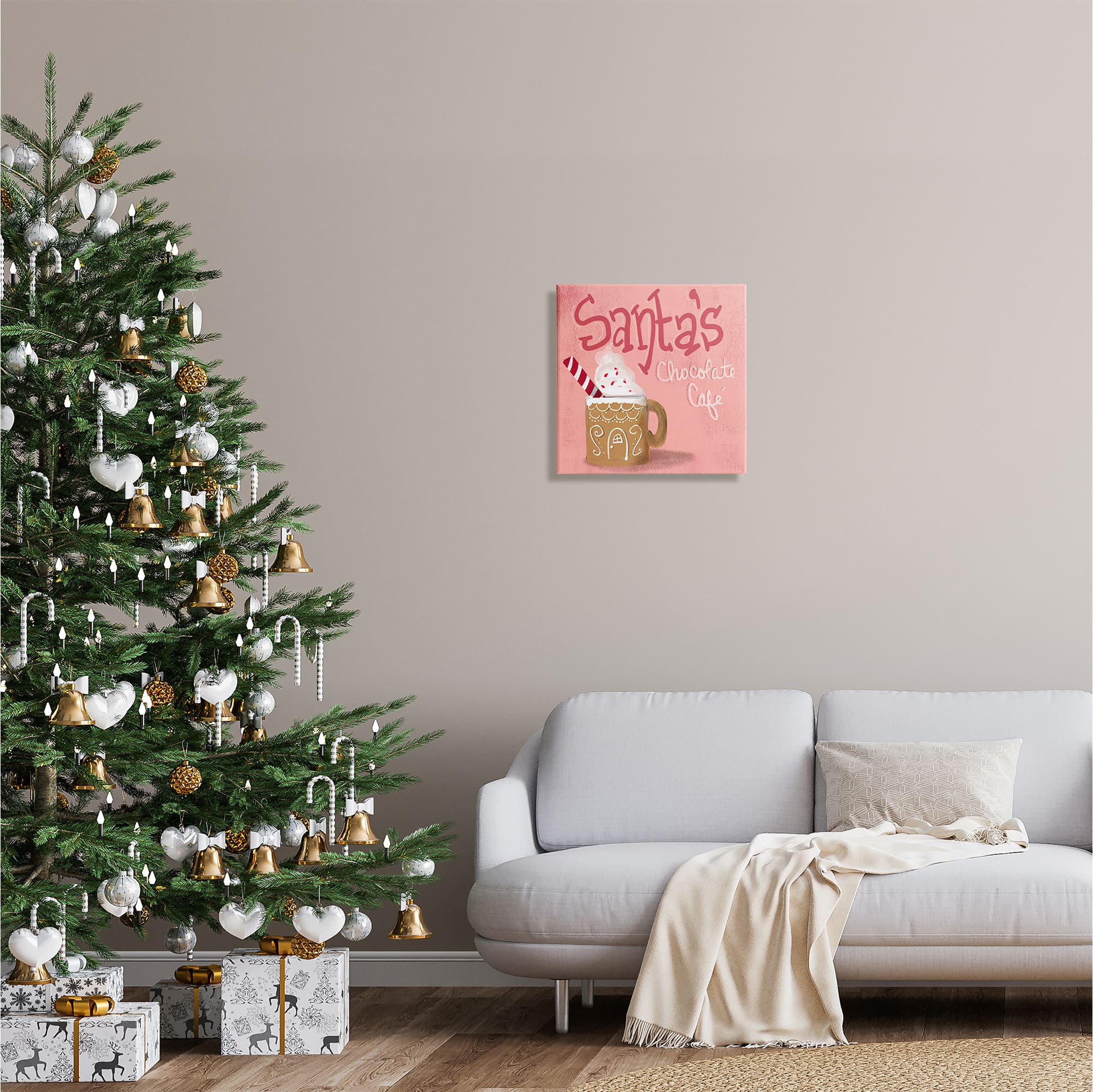 Stupell Industries Santa's Chocolate Cafe Sign Canvas Wall Art