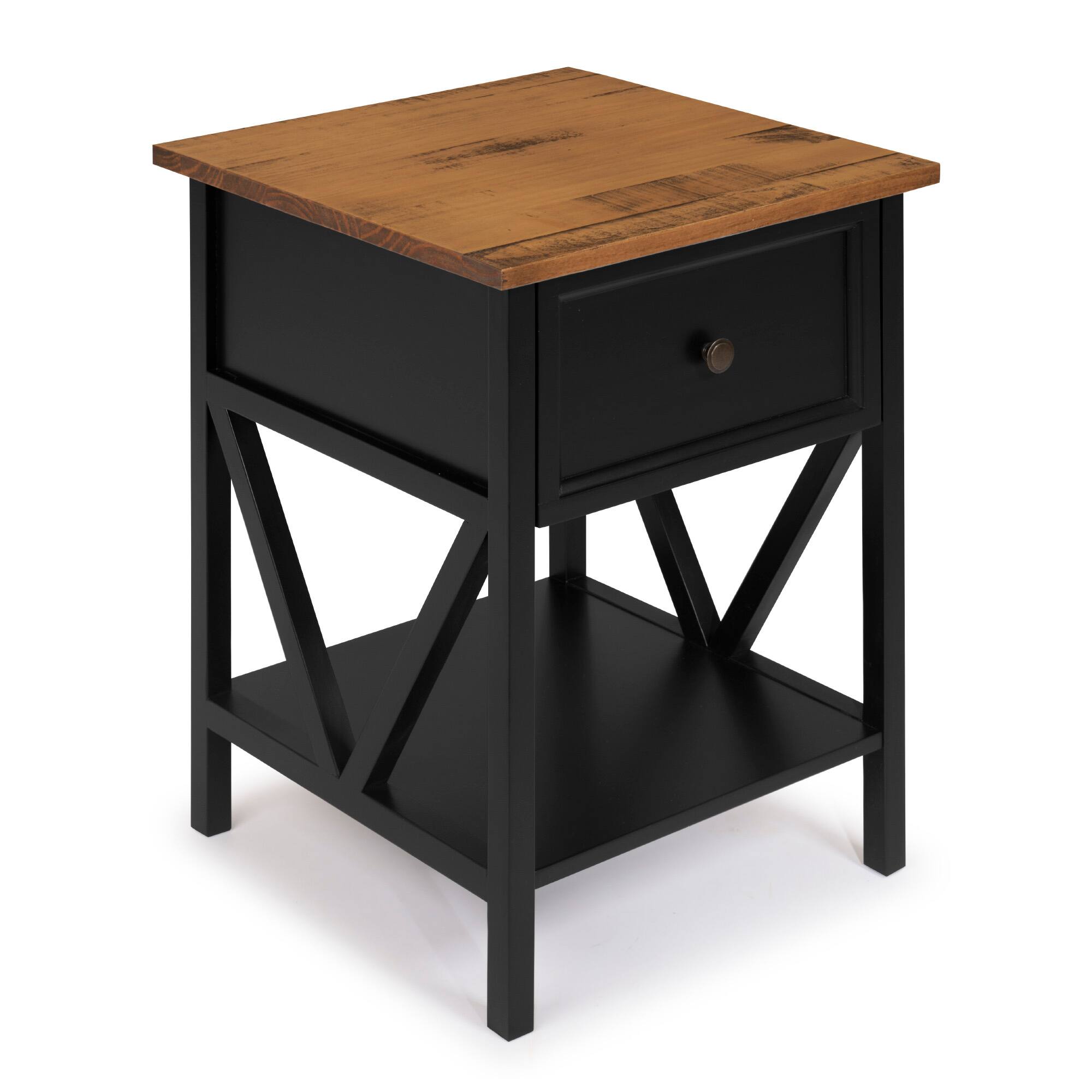 Walker Edison 19" 1-Drawer Wood Side Table