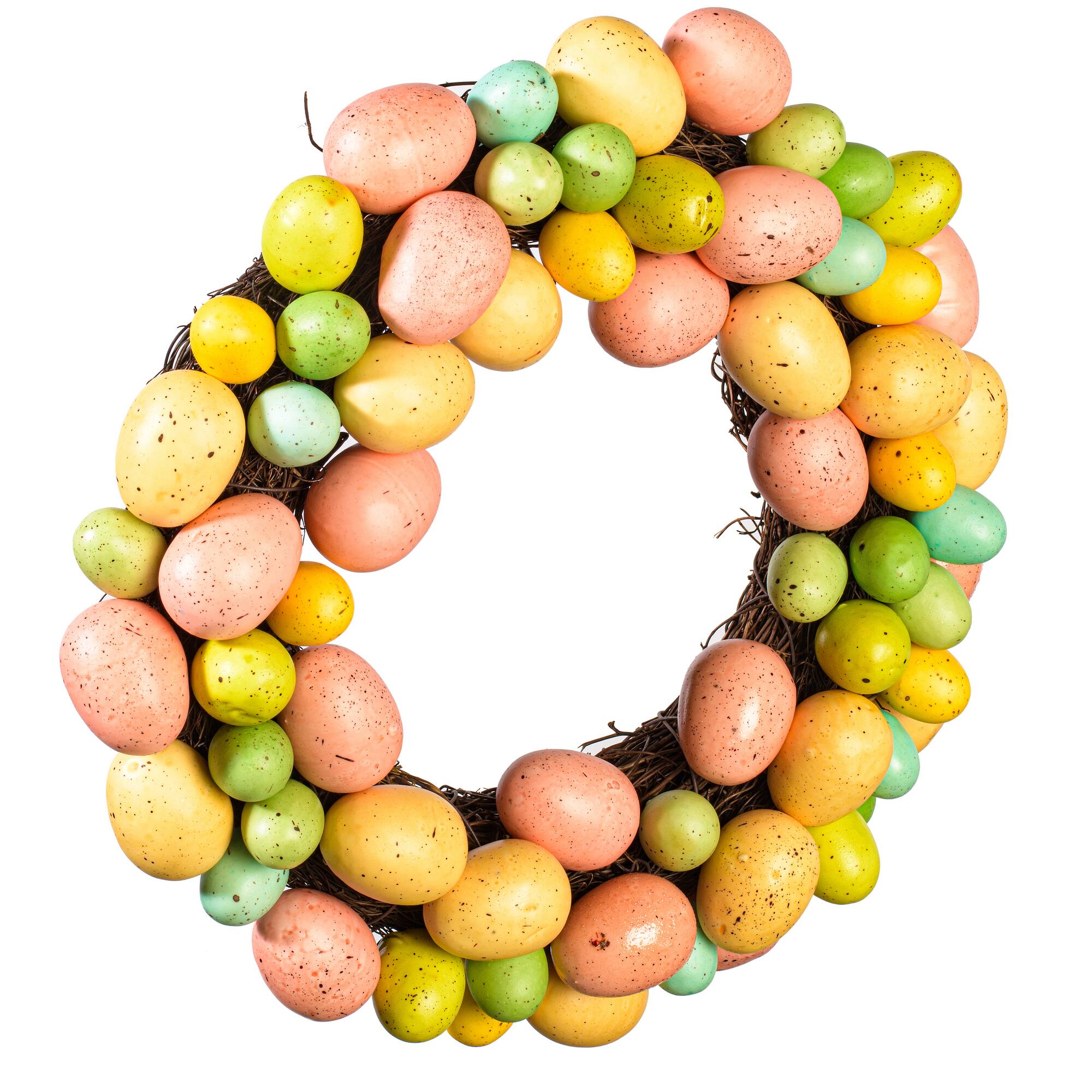 13" Pastel Artificial Easter Egg Wreath