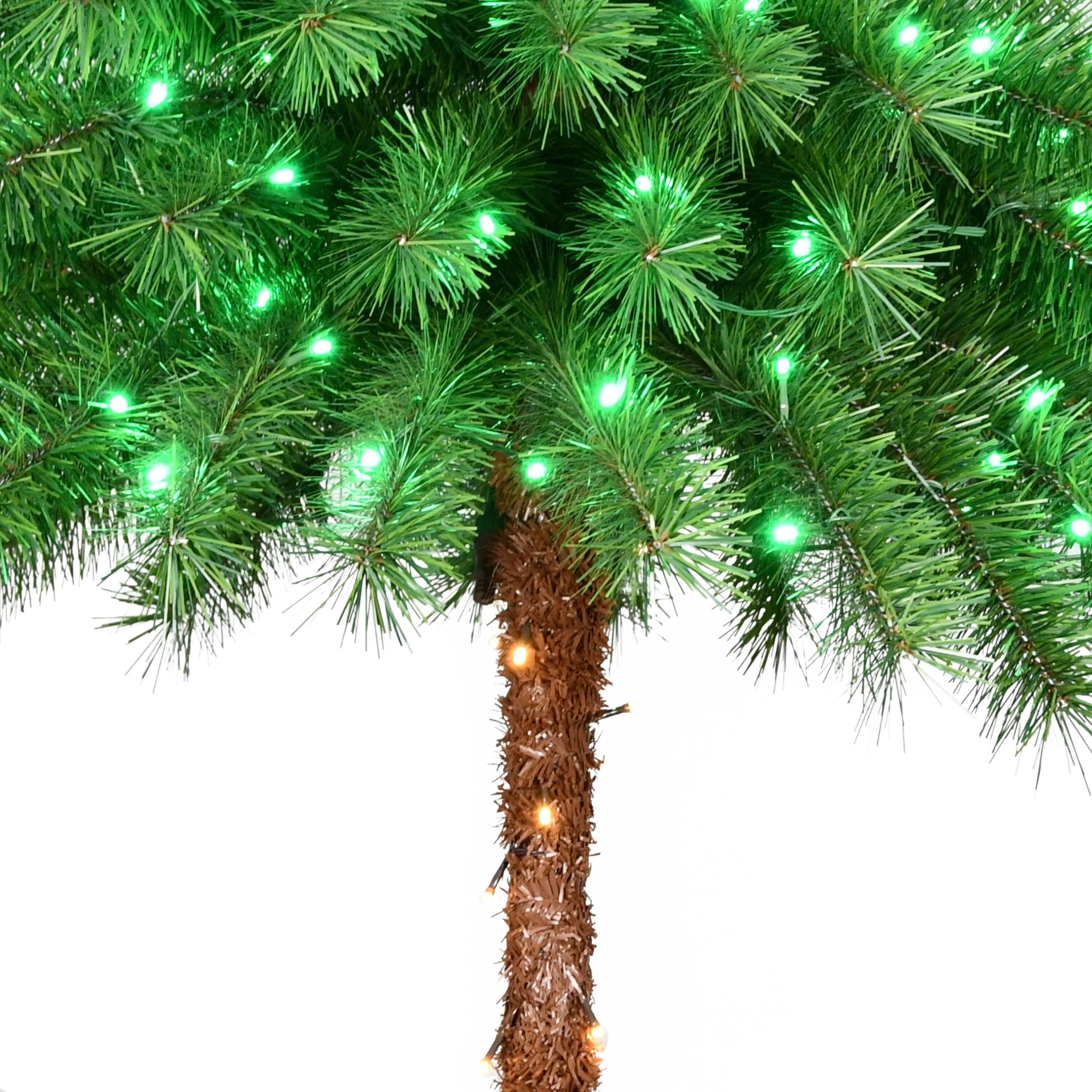 6ft. Pre-Lit Green Artificial Palm Tree with Clear Lights