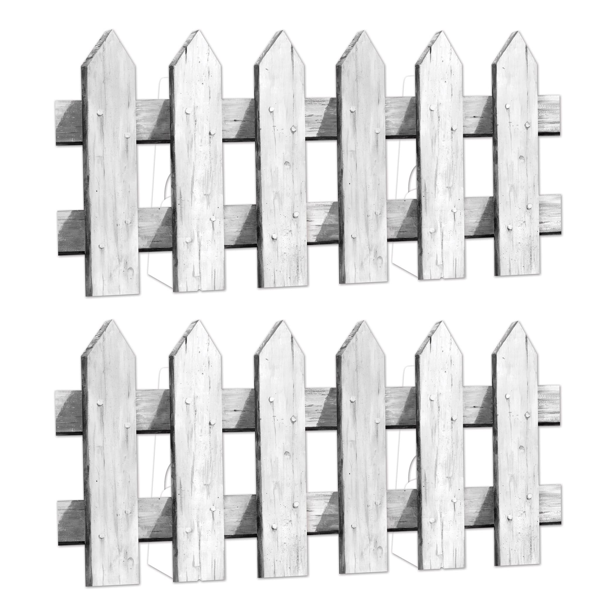 Beistle 24" x 46" White Picket Fence Stand-Ups, 2ct.