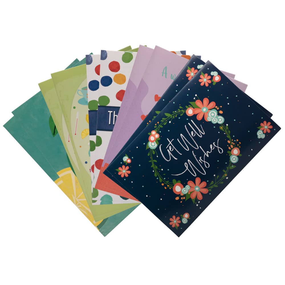 JAM Paper 4" x 6" Assorted Well Wishes Cards & Envelopes, 10ct.