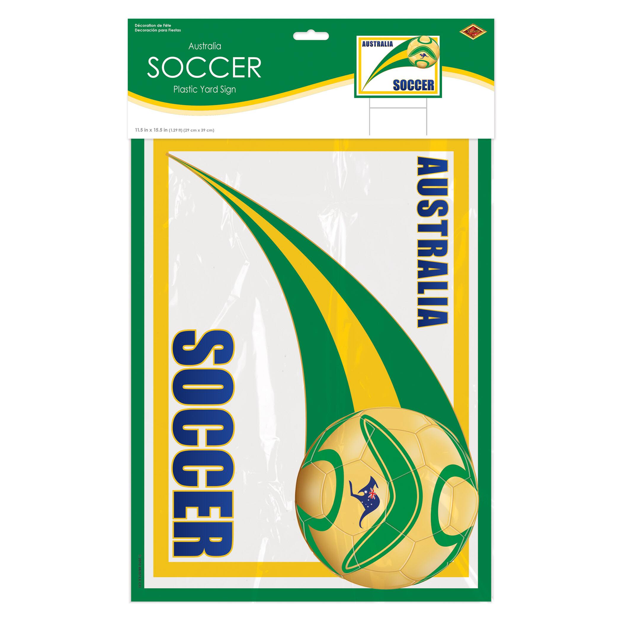 11.5" x 15.5" Australia Soccer Plastic Yard Sign