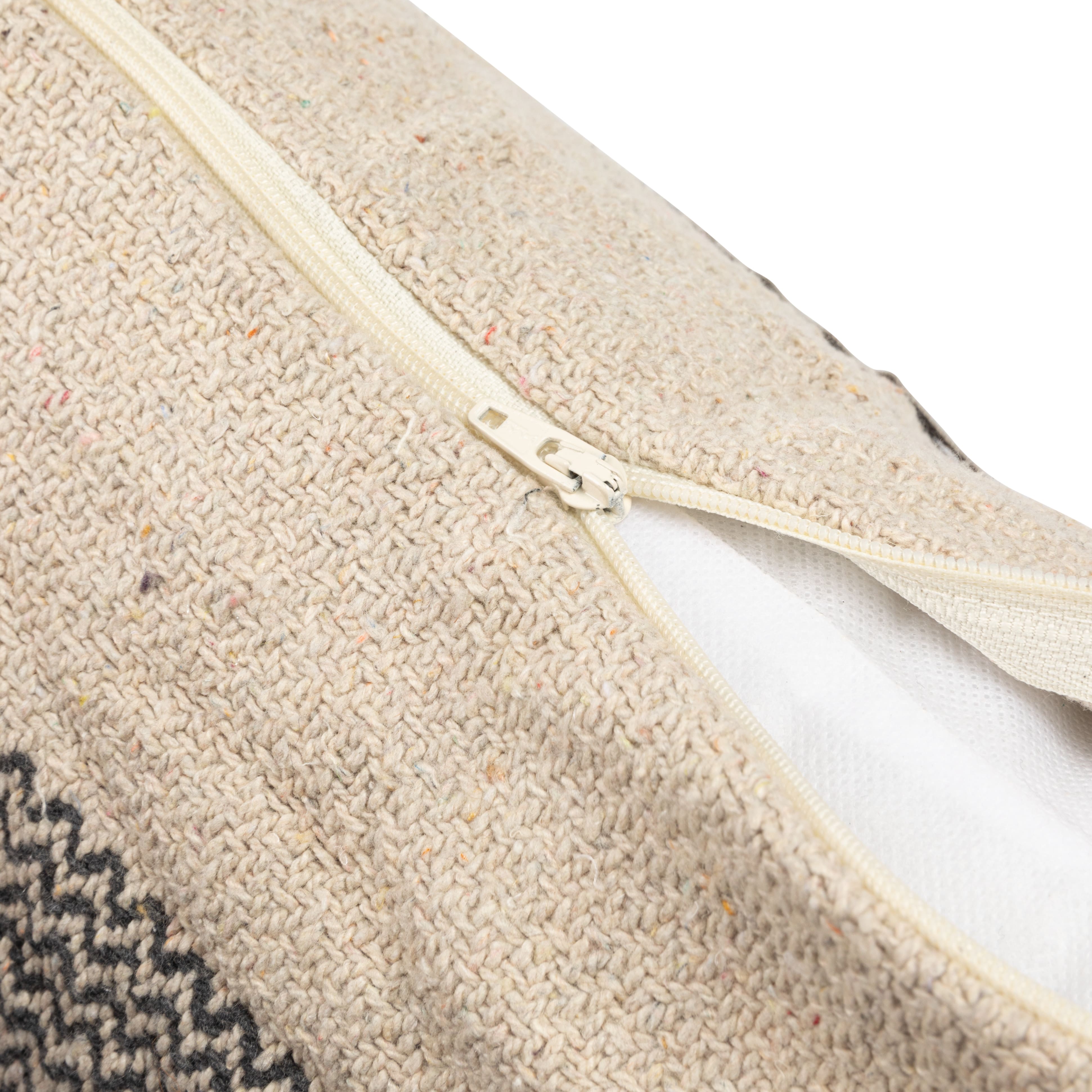 Hello Honey® Gray & Cream Throw Pillow with Corner Tassels