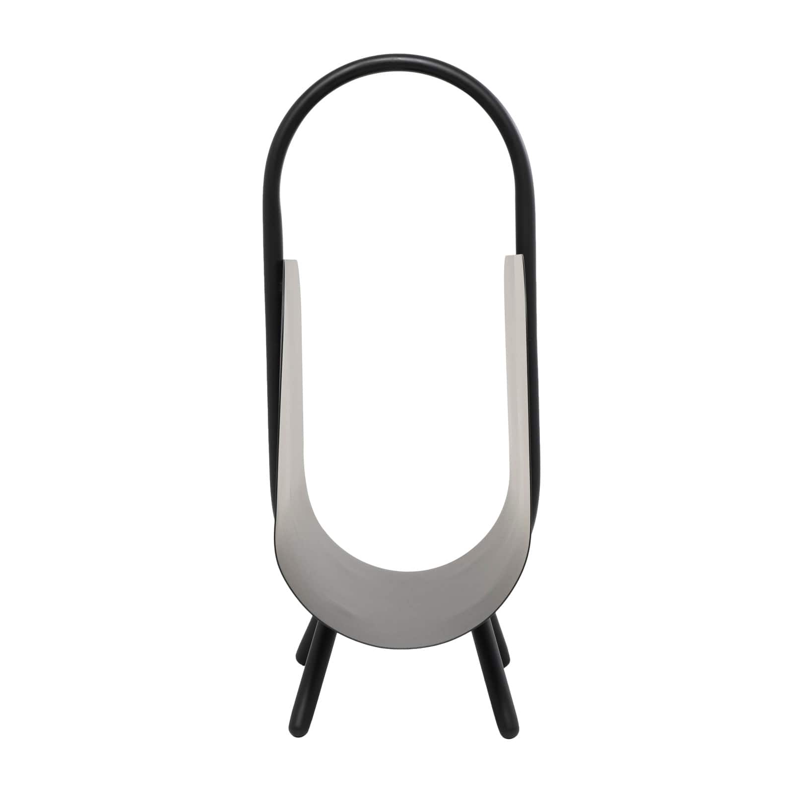 20" Black Metal Curved Magazine Holder