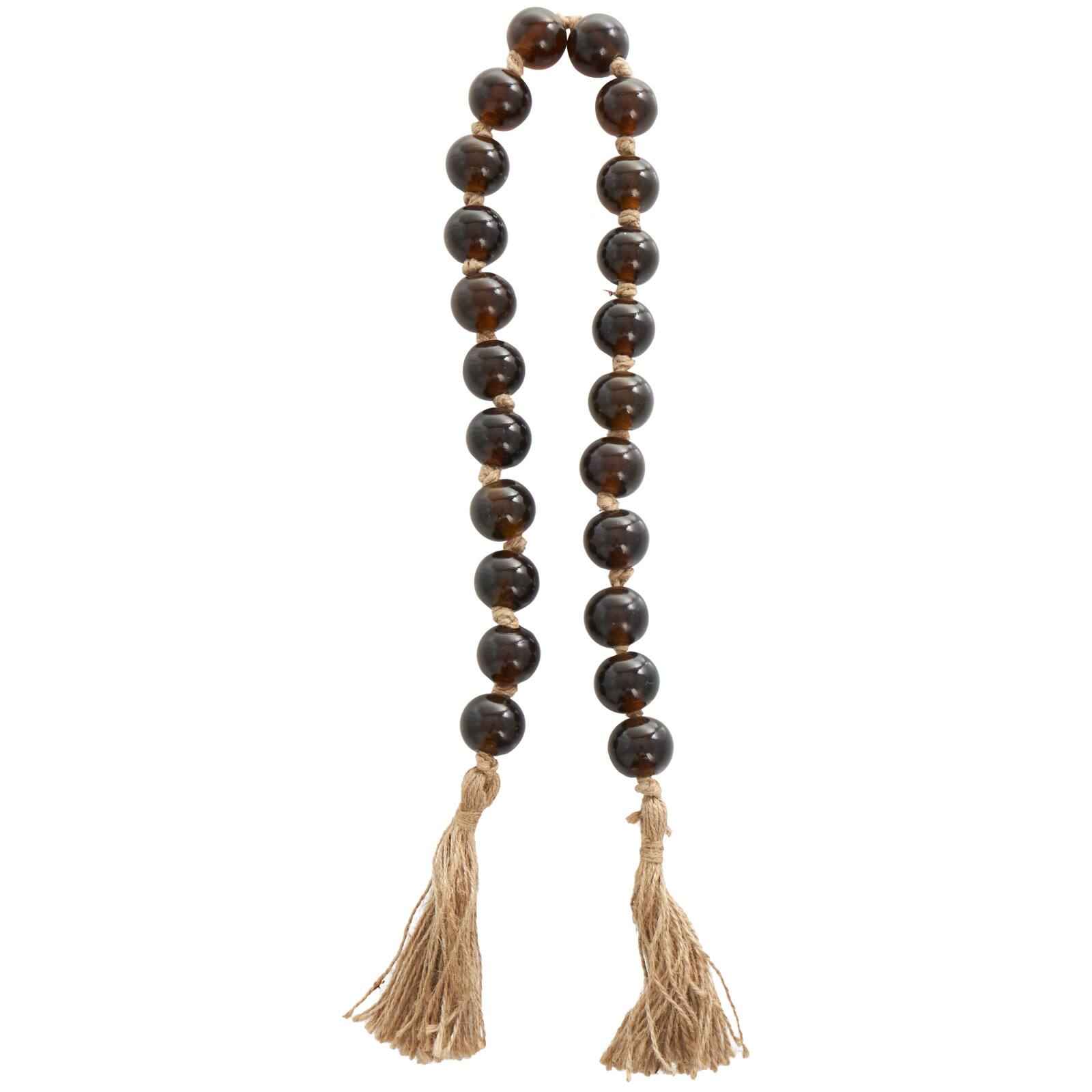 4ft. Glass Handmade Round Beaded Garland with Tassel