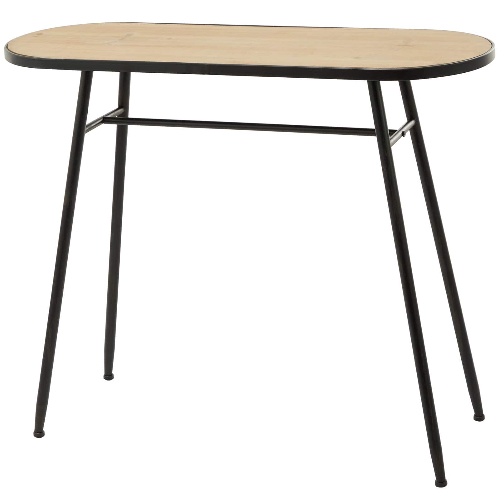 30" Brown Metal Industrial Console Table