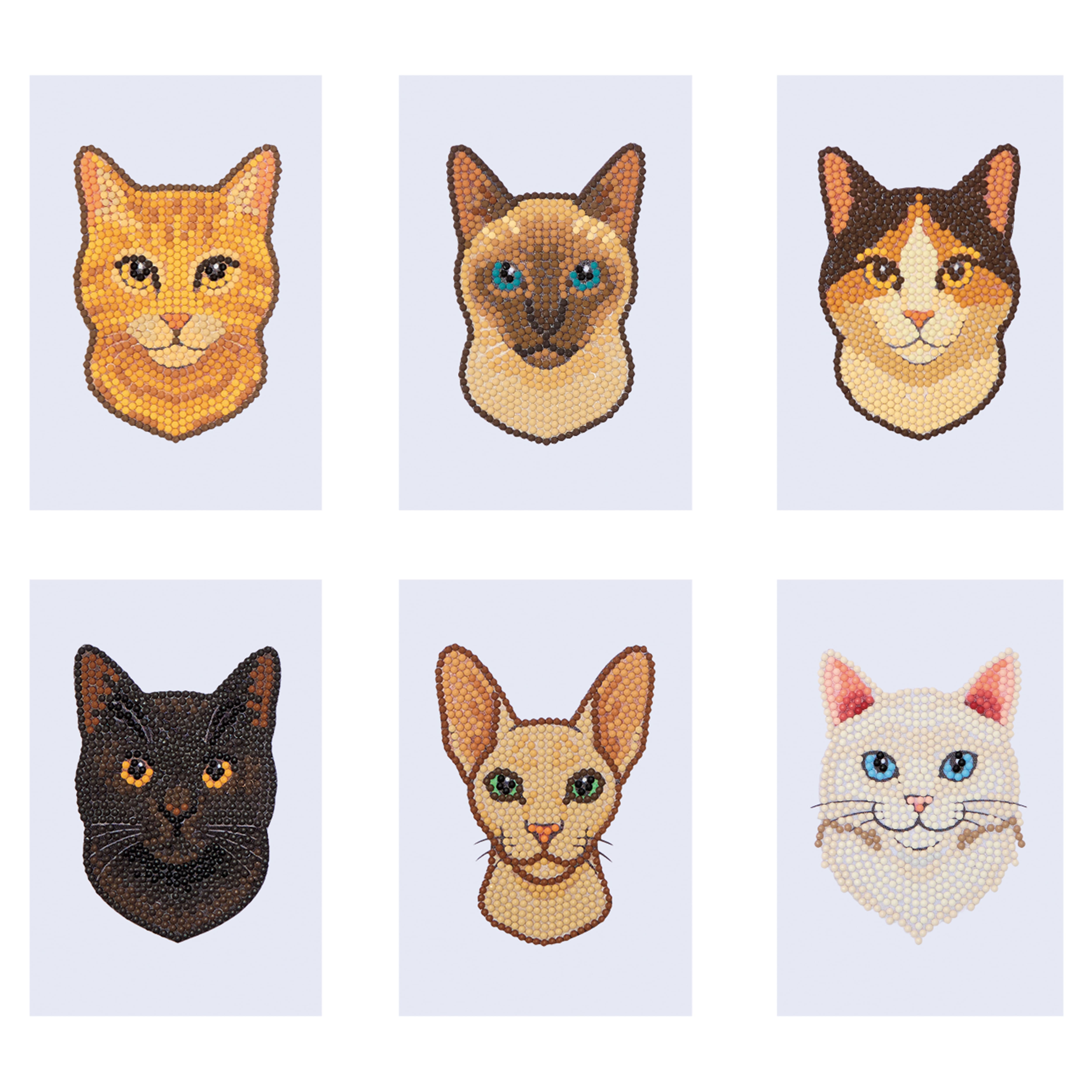 4" x 6" Cat Portraits 6-Piece Diamond Art Kit by Make Market®