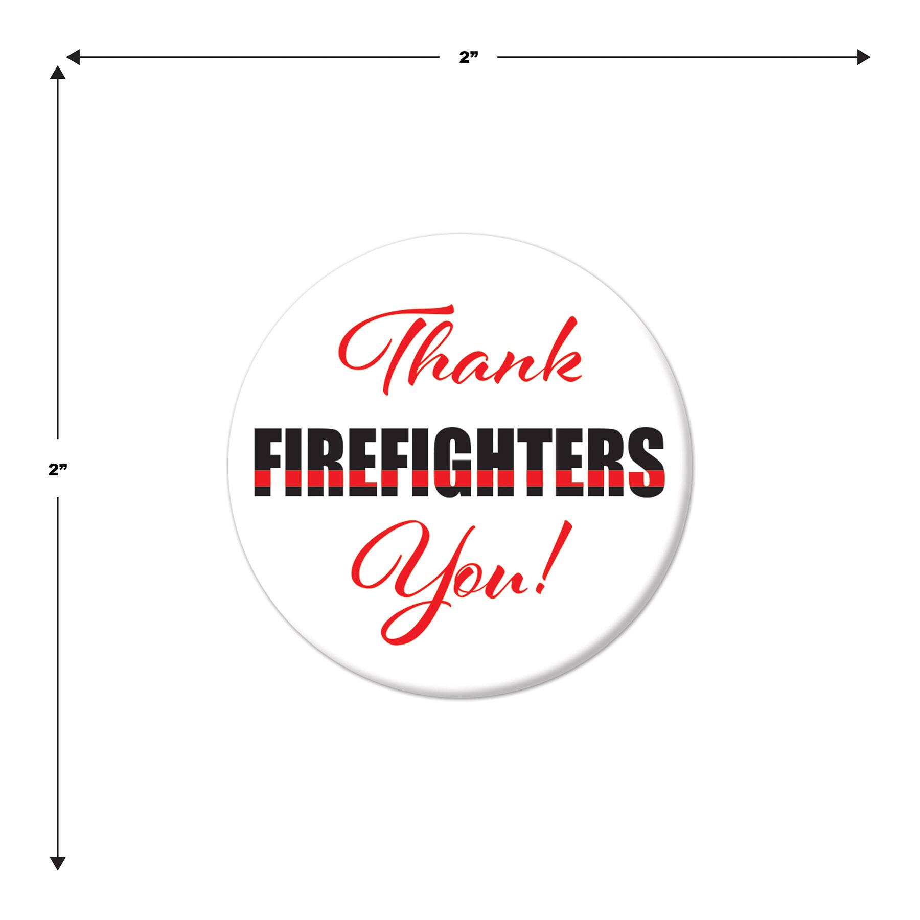 Beistle 2" Red Thank You Firefighters Buttons, 6ct.