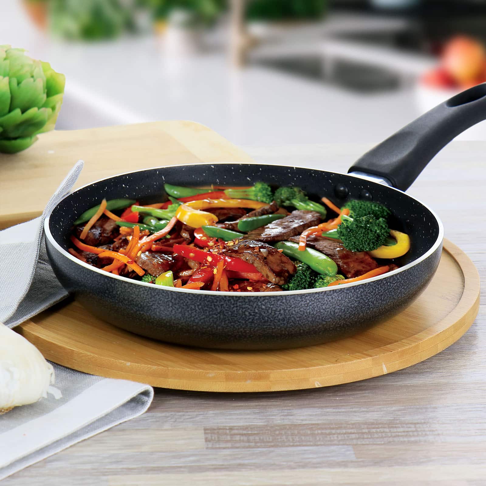 Oster 9.4" Graphite Gray Nonstick Aluminum Frying Pan