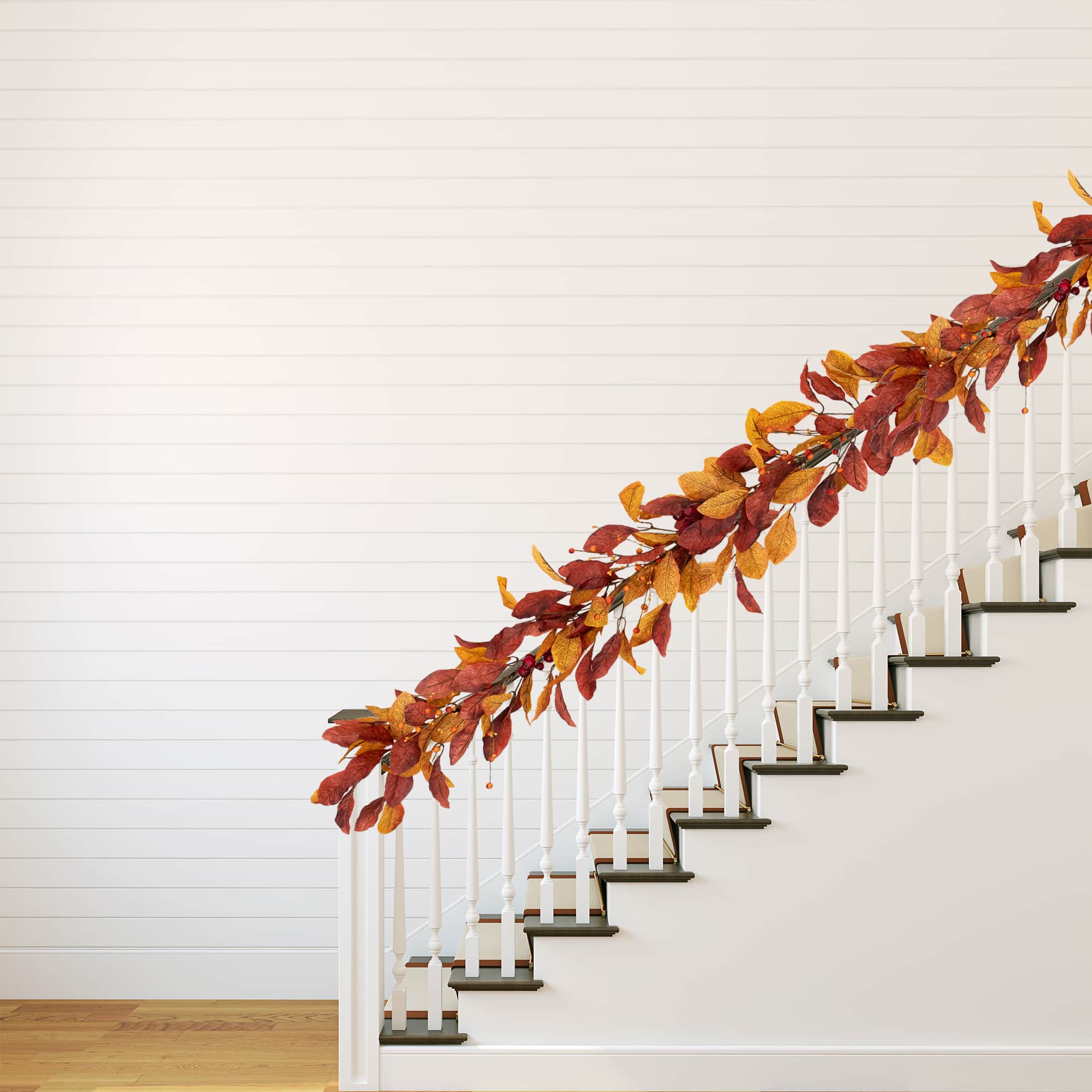 5ft. Berries with Orange & Red Leaves Artificial Fall Harvest Garland