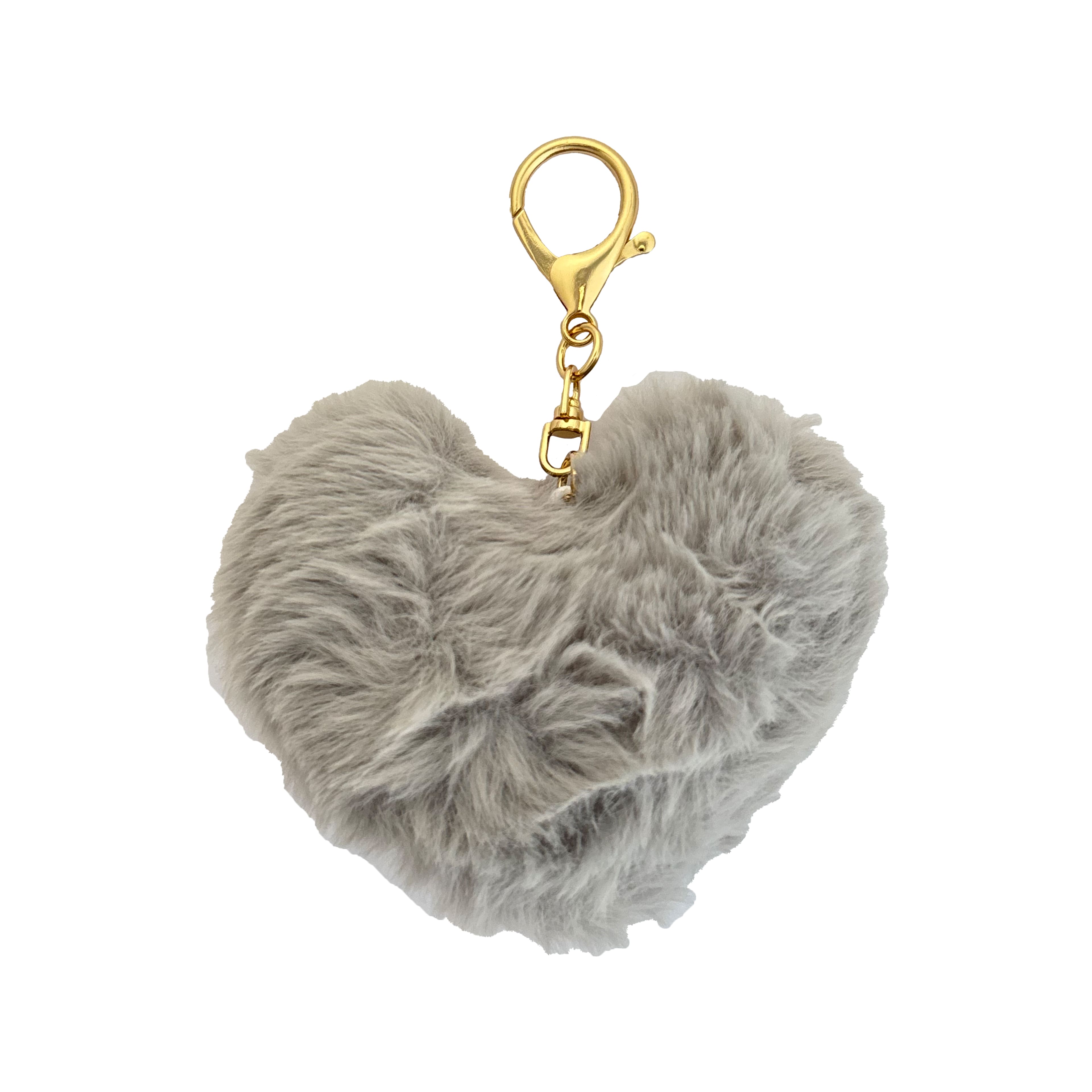 Blue Moon Studio™ Gray Fuzzy Heart Bag Charm