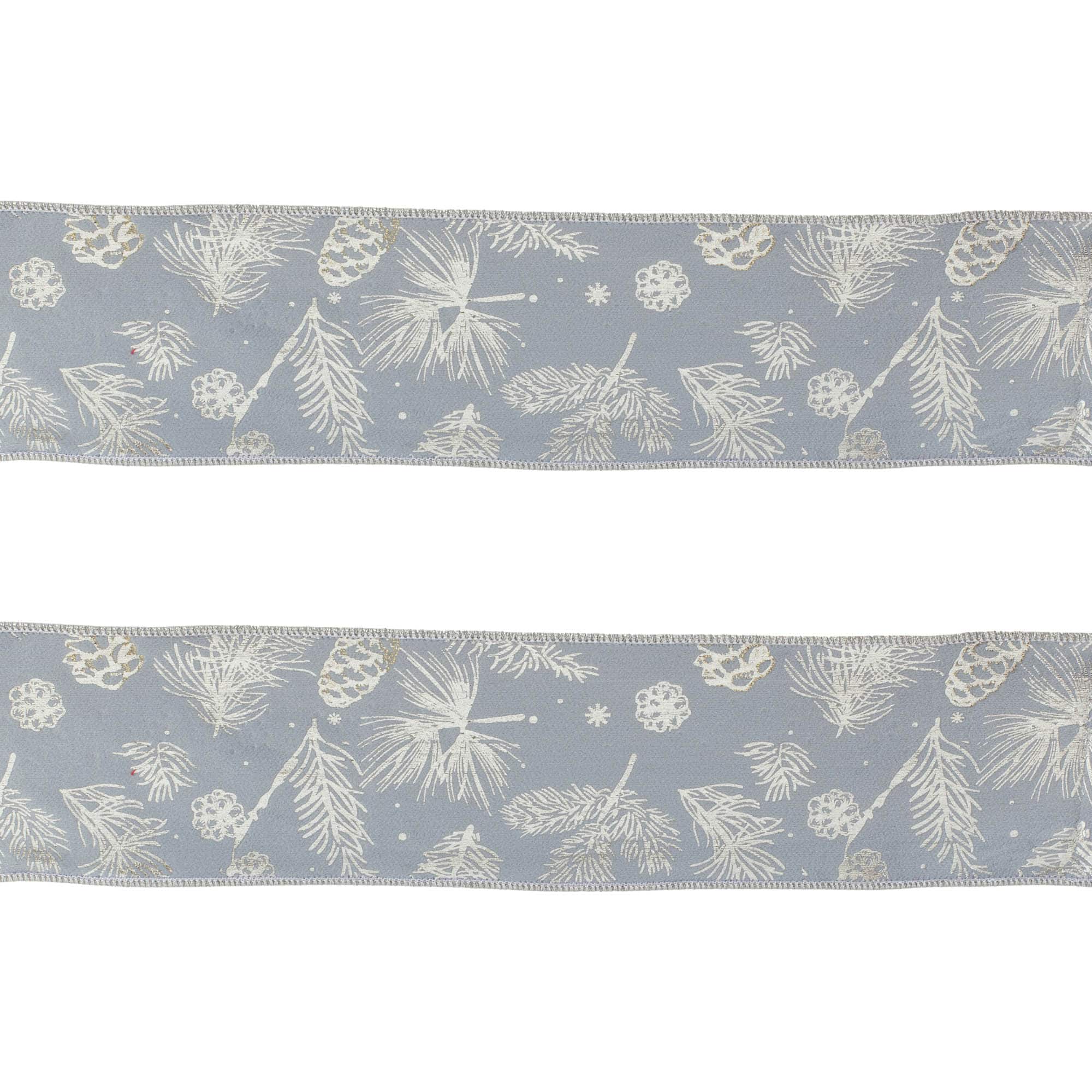 4" x 5yd. Pine & Pinecone Print Wired Ribbons, 2ct.