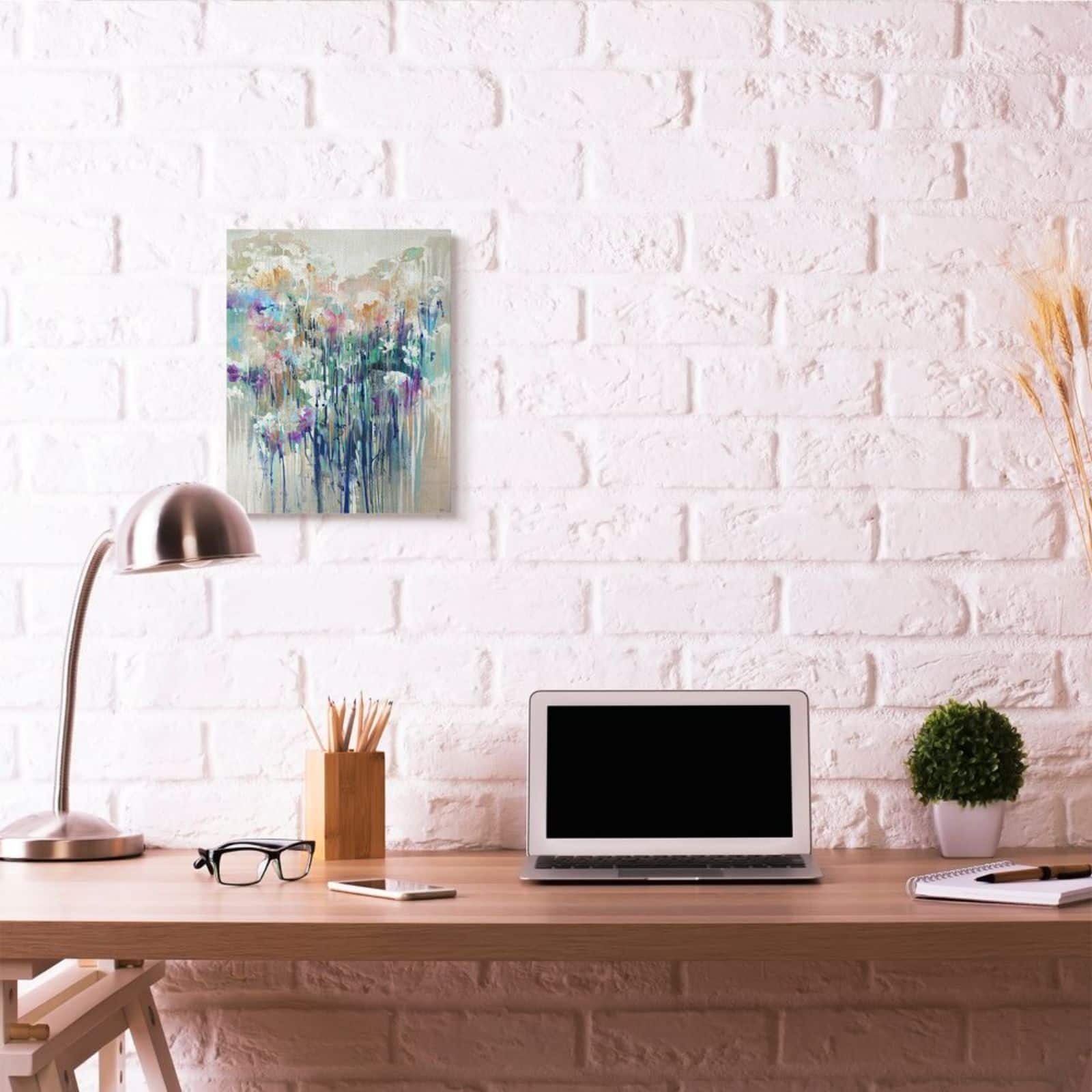 Stupell Industries Abstract Blue & Purple Drip Canvas Wall Art