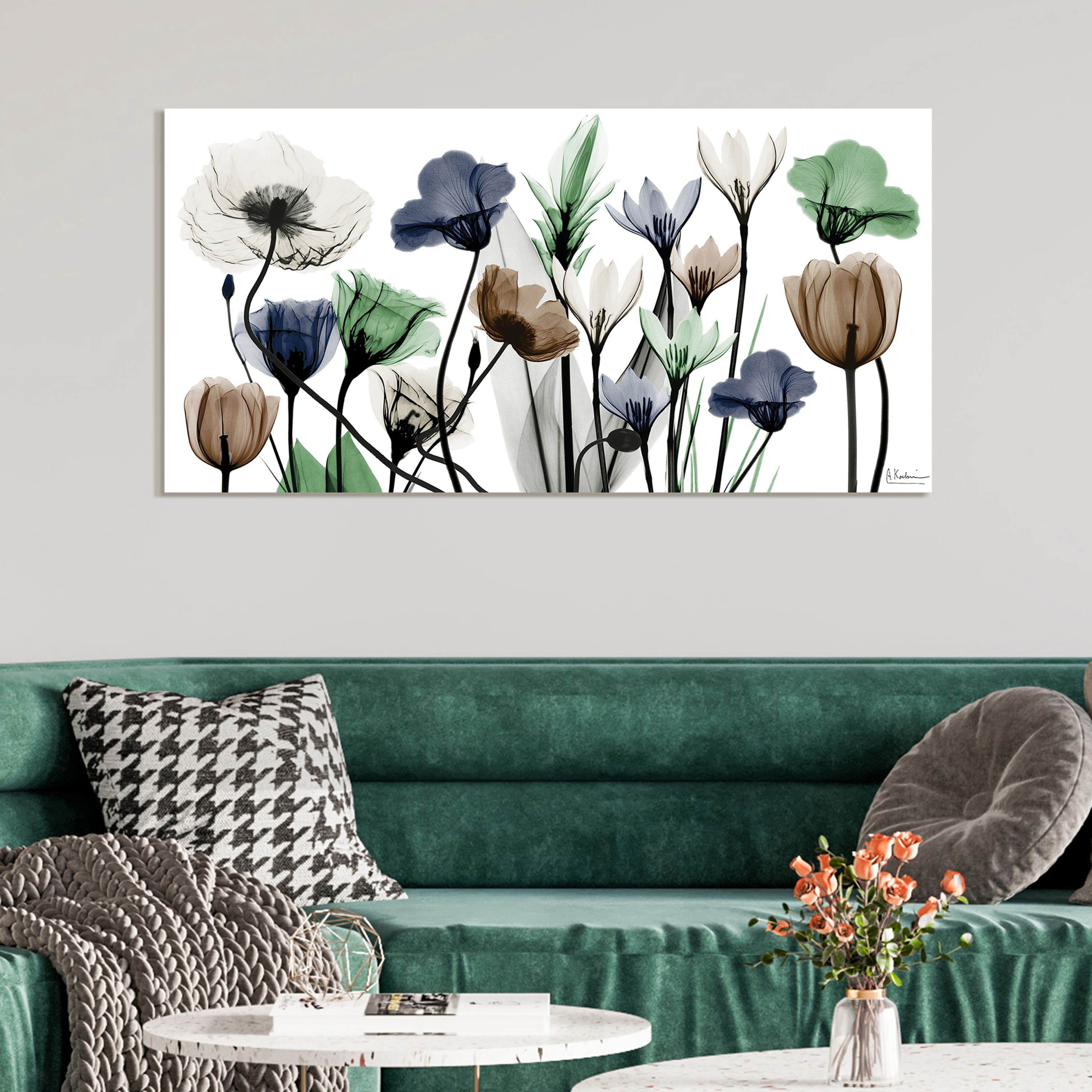 Empire Art Direct 24" x 48" Floral Landscape Frameless Free Floating Printed Tempered Glass Wall Art