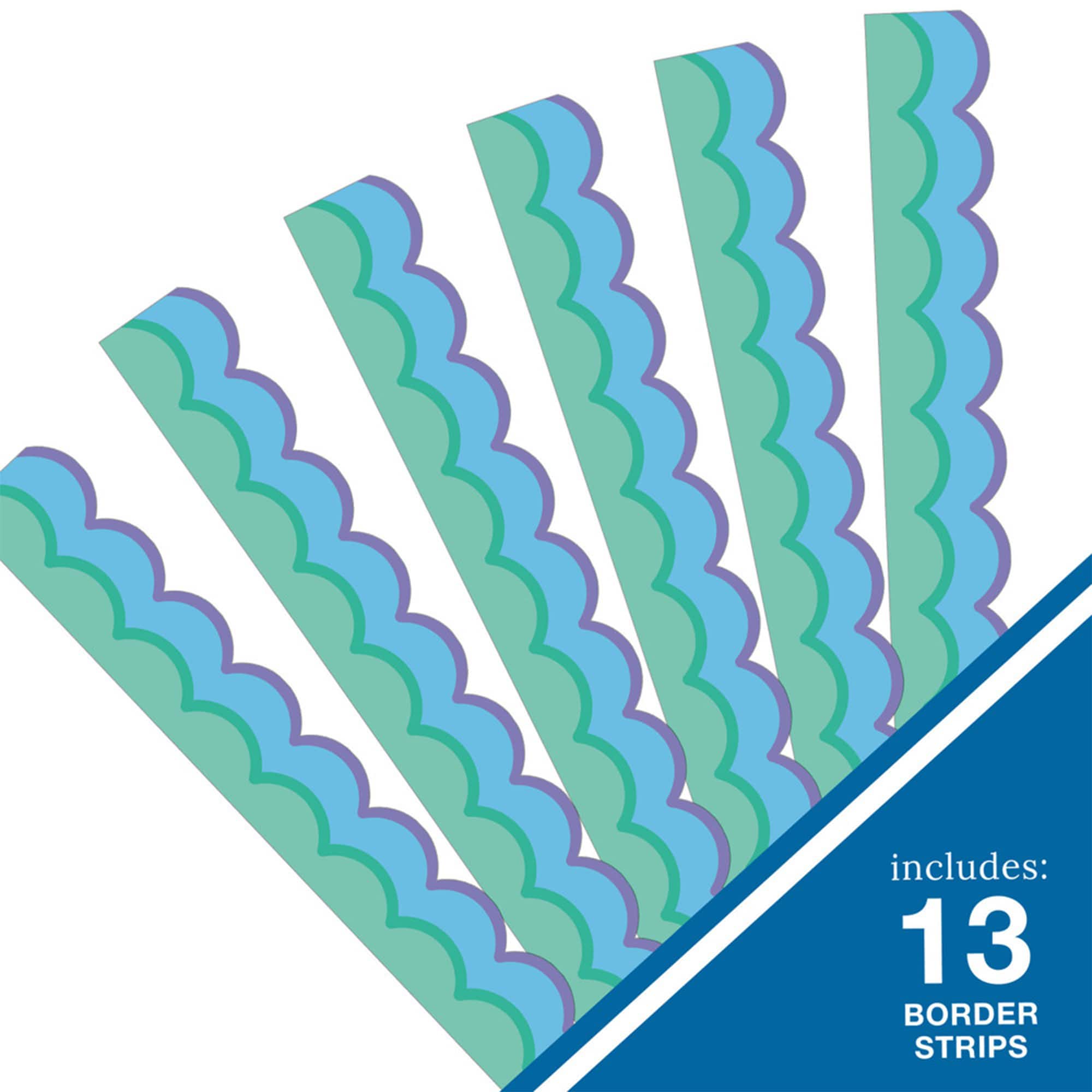 Carson Dellosa® Retro Remix Cool Waves Scalloped Borders, 6 Packs of 13
