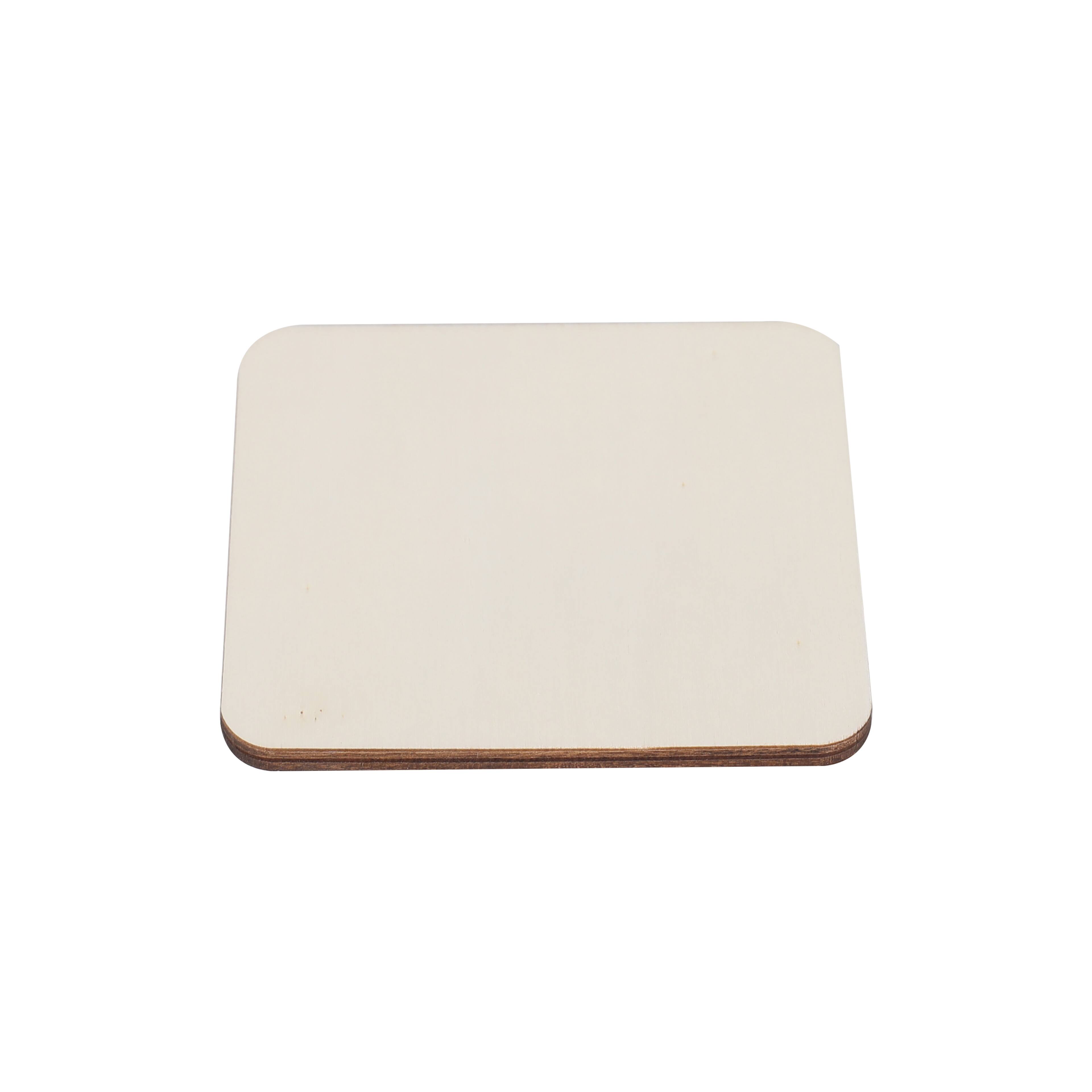 36 Pack: 4" x 4" Square Wood Plaque by Make Market®