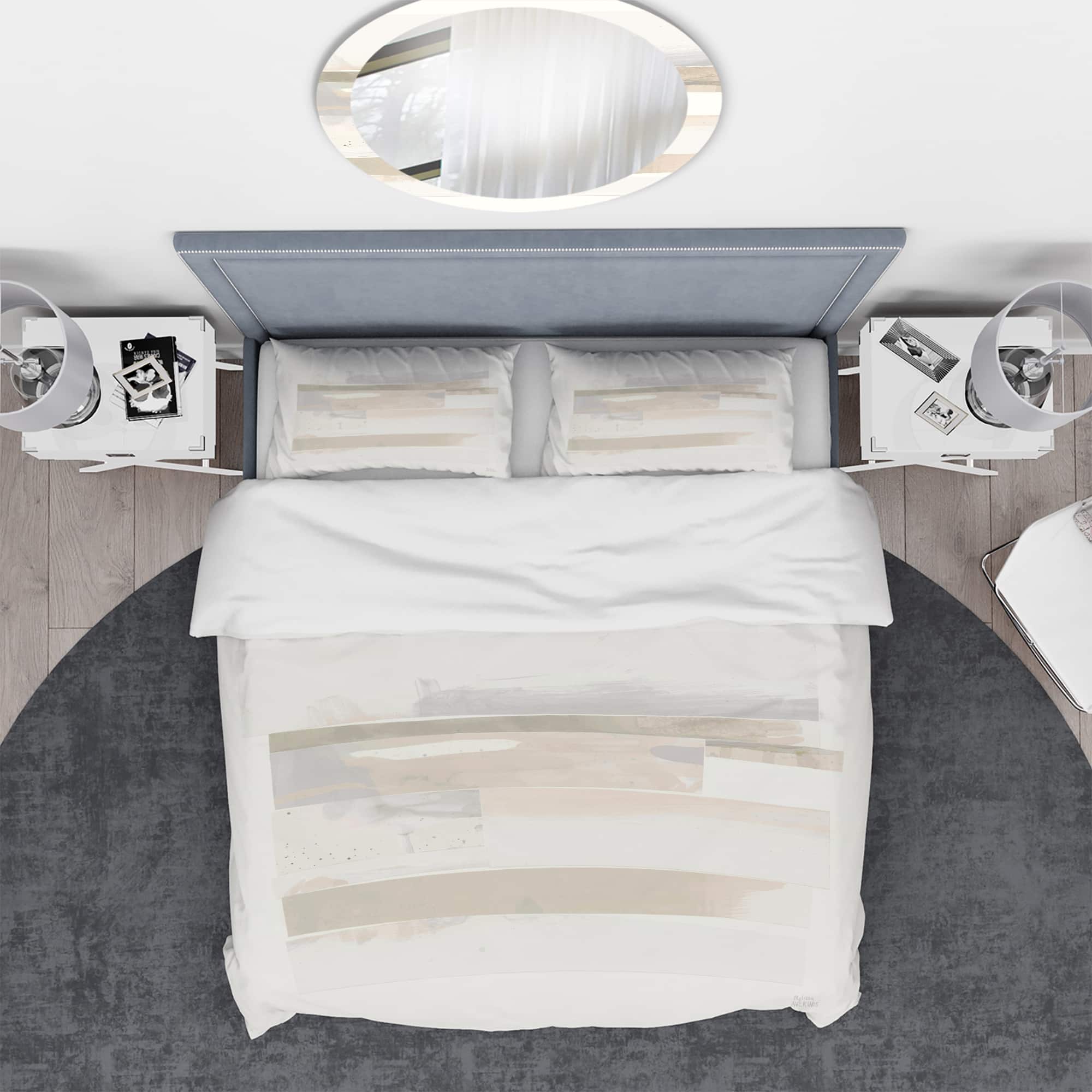 Designart 'Geometric Neutral Form IV' Geometric Bedding Set - Duvet Cover & Shams