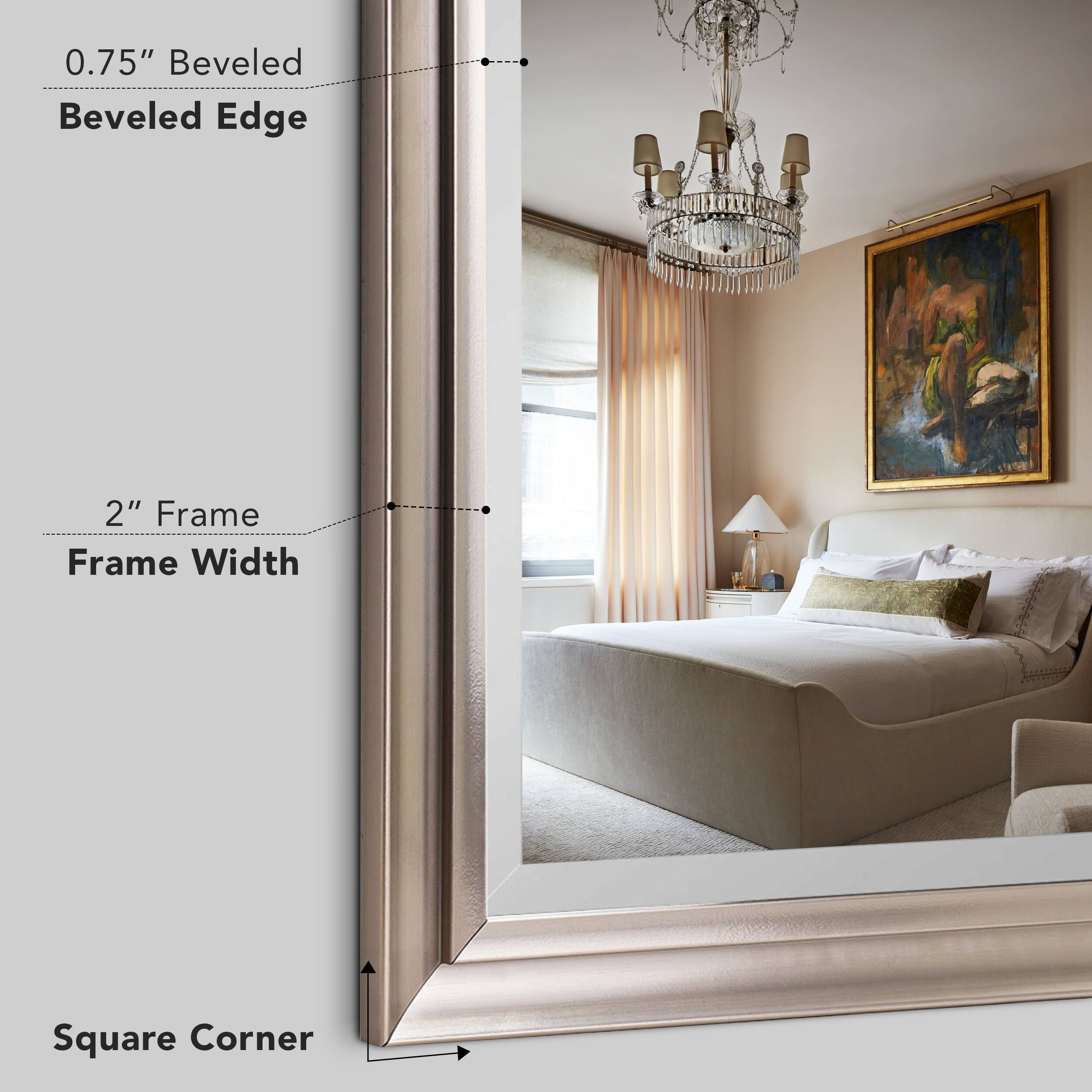 Head West 32" x 26" Oil Rubbed Antique Brushed Nickel Framed Wall Mirror