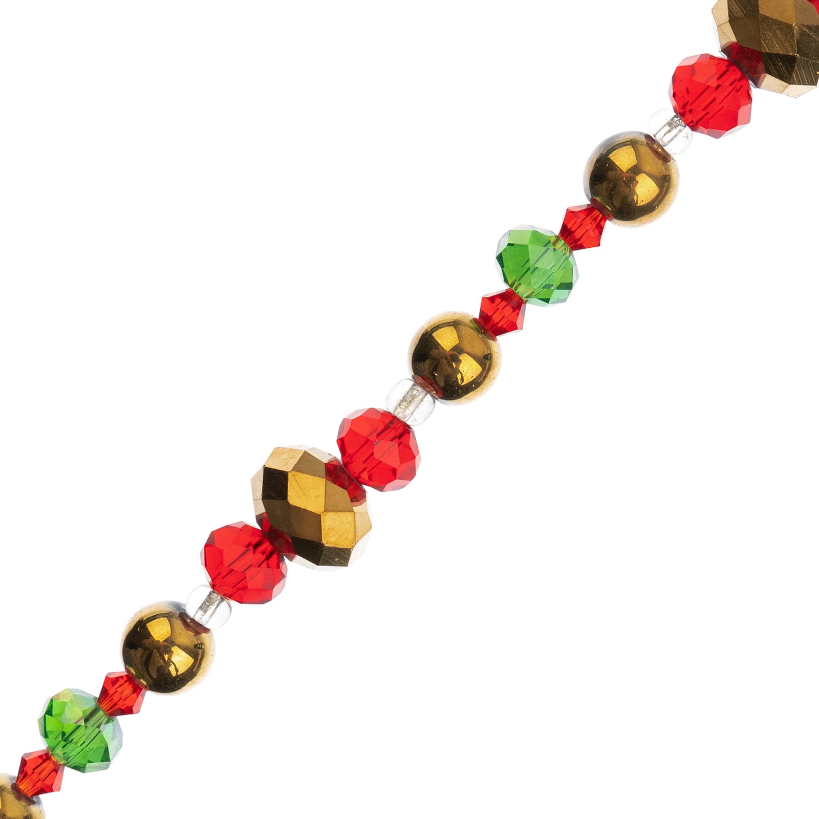 Crystal Lane DIY 7" Christmas Holiday Glass Large Gold Rondelle Bead Strand