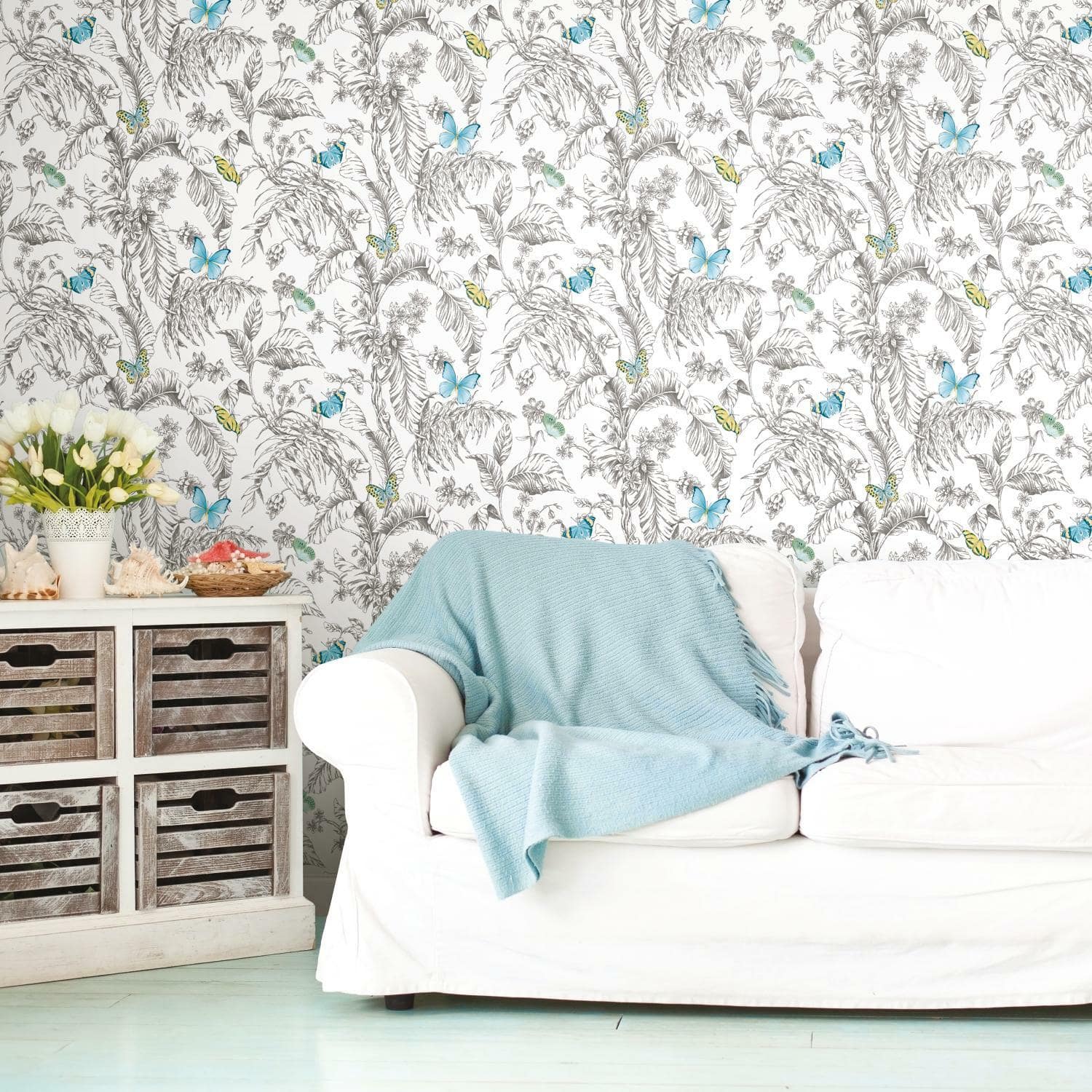 RoomMates Butterfly Sketch Peel & Stick Wallpaper
