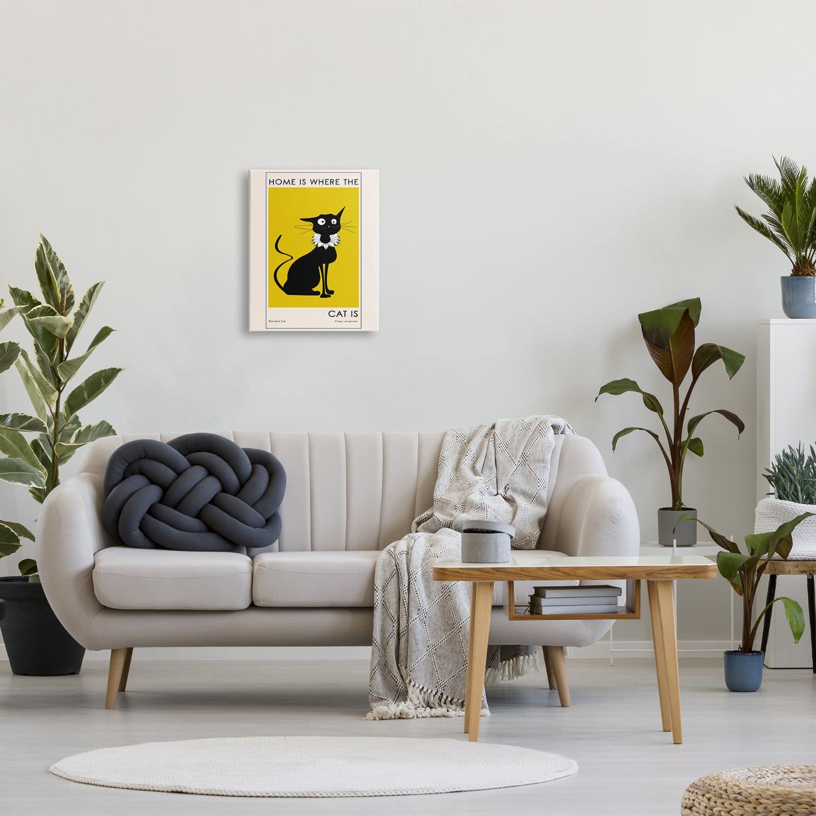 Stupell Industries Home's Where Cat Is Phrase Funny Fashion Feline Canvas Wall Art