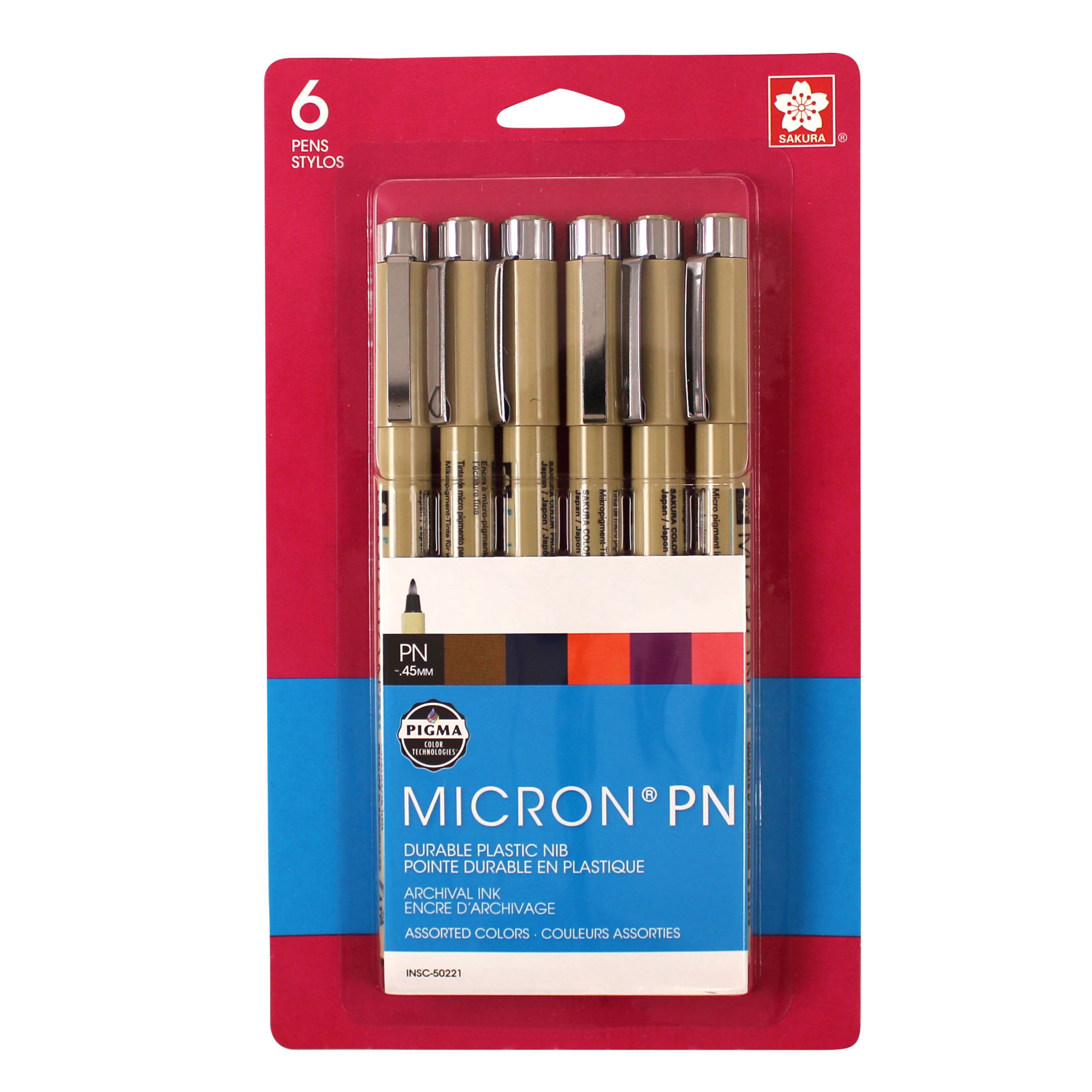 Pigma® Micron™ PN Durable Plastic Nib Pen 6 Color Set