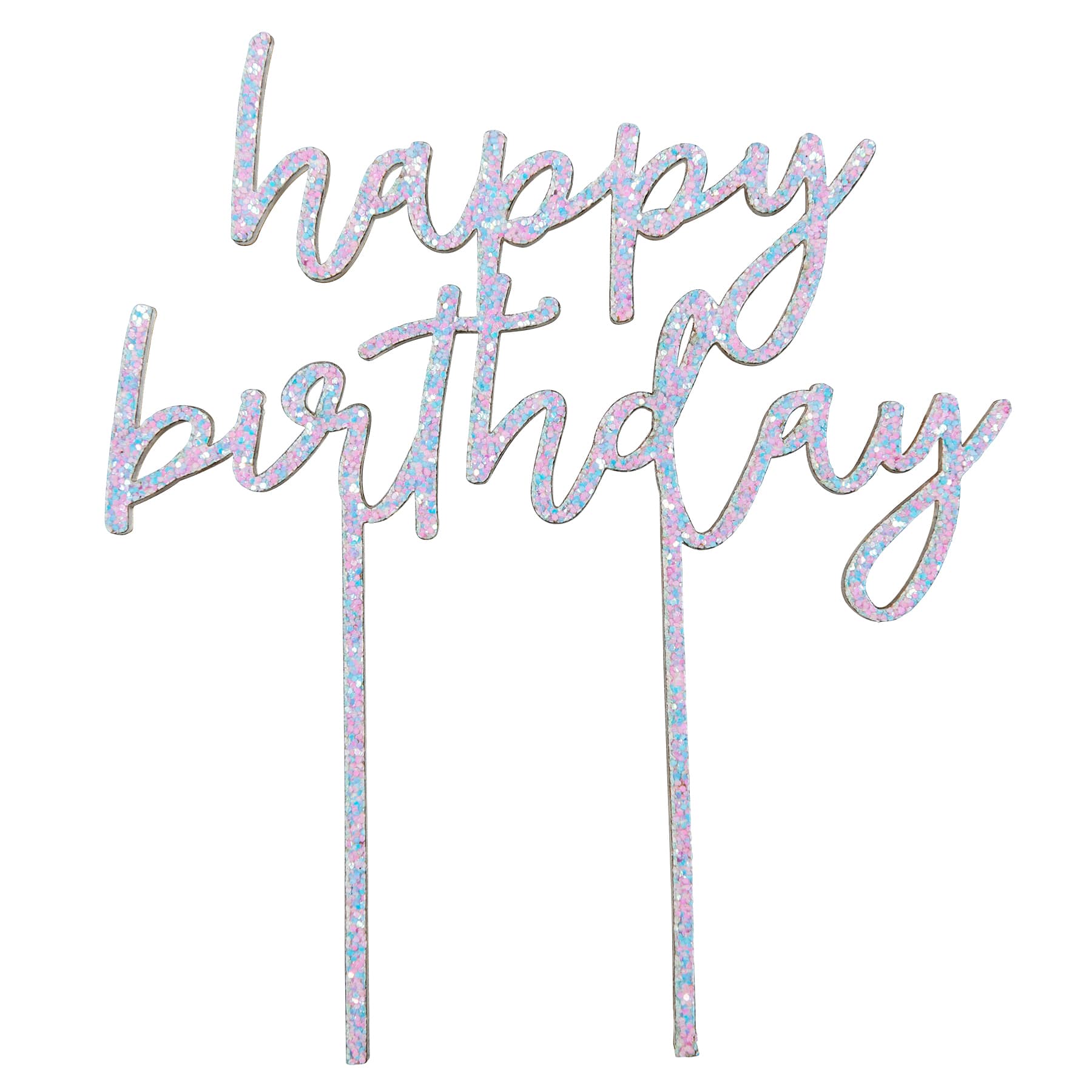 Pastel Glitter Happy Birthday Cake Topper by Celebrate It™