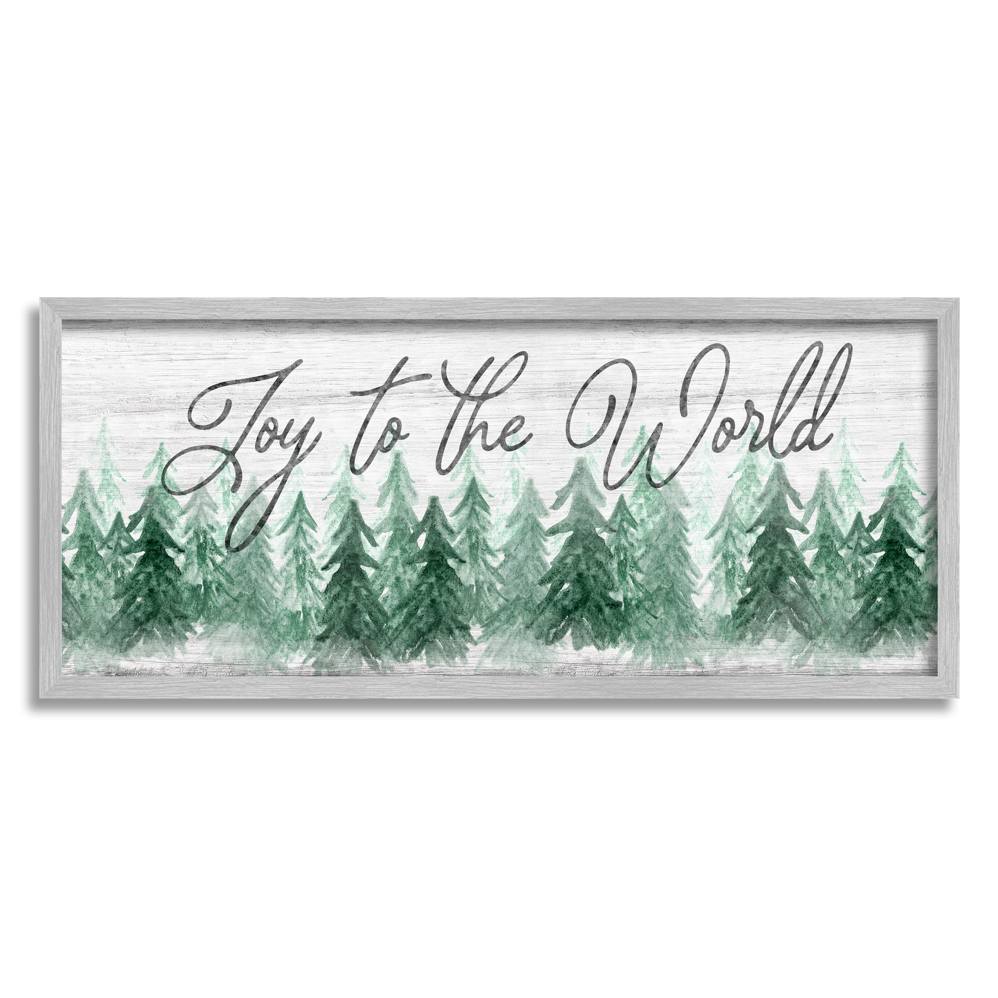Stupell Industries Joy to the World Pine Trees Framed Giclee Art