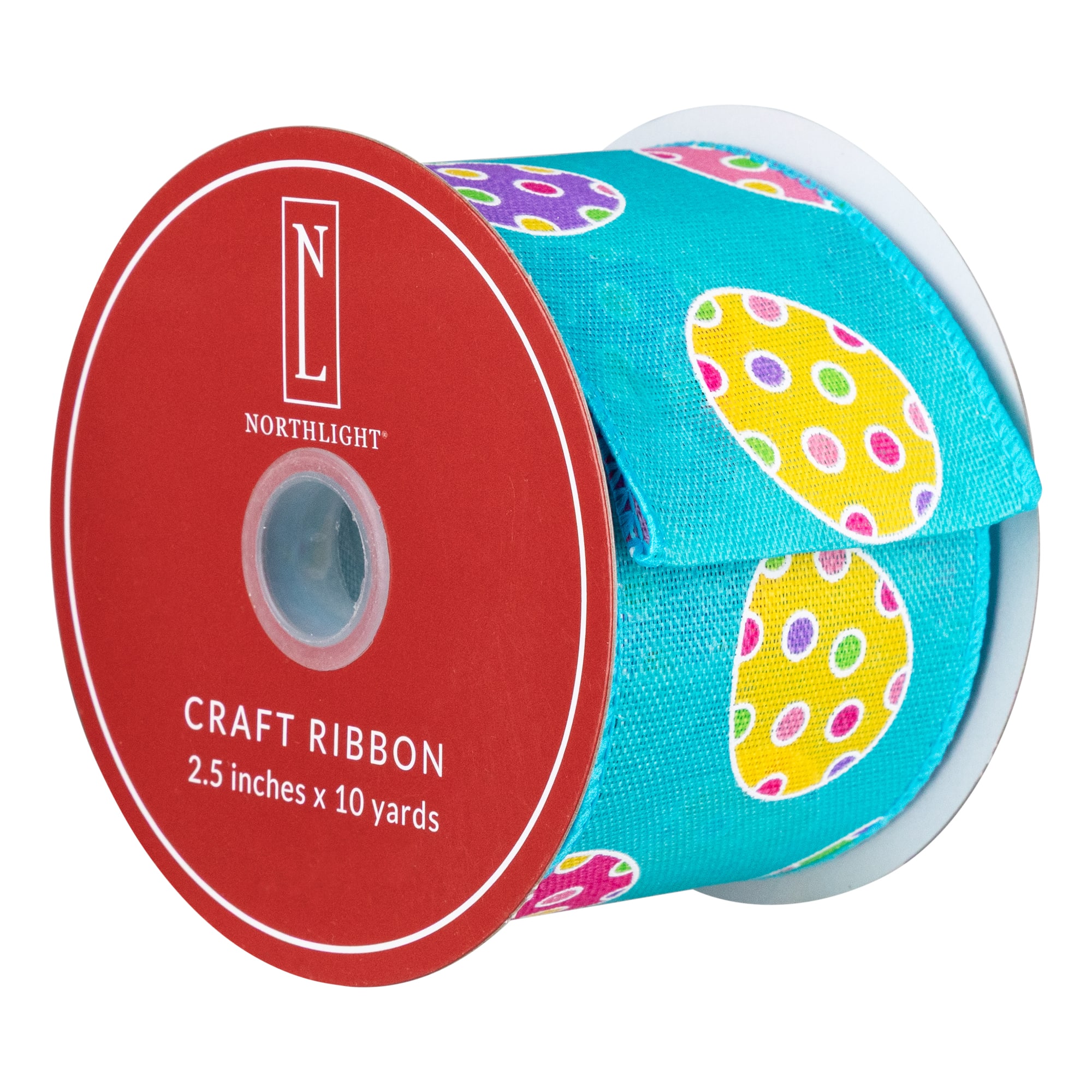 2.5" x 10yd. Blue Easter Egg Spring Wired Craft Ribbon