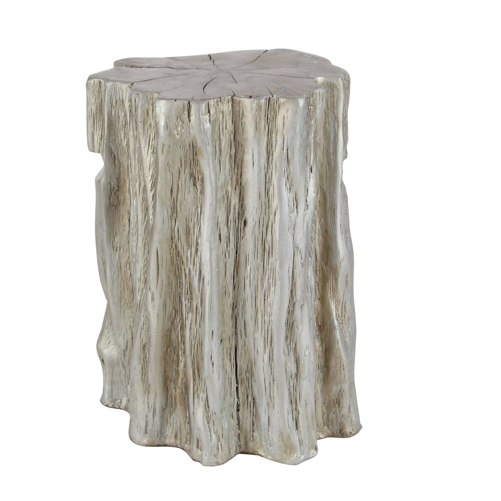 19" Gold Fiberglass Eclectic Footstool