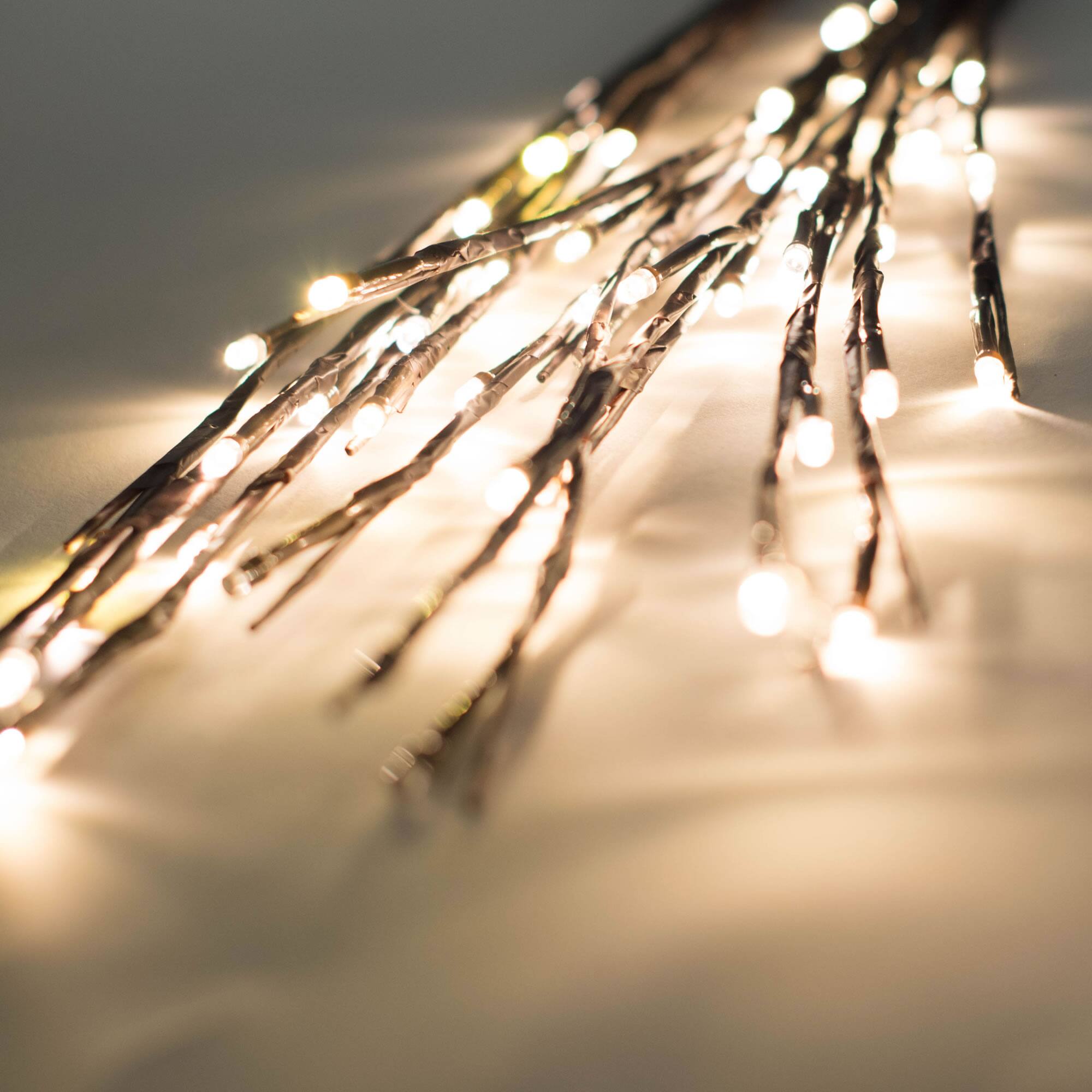 Vickerman 72" Warm White Wide Angle LED Twig Lights on Brown Wire, 3ct.