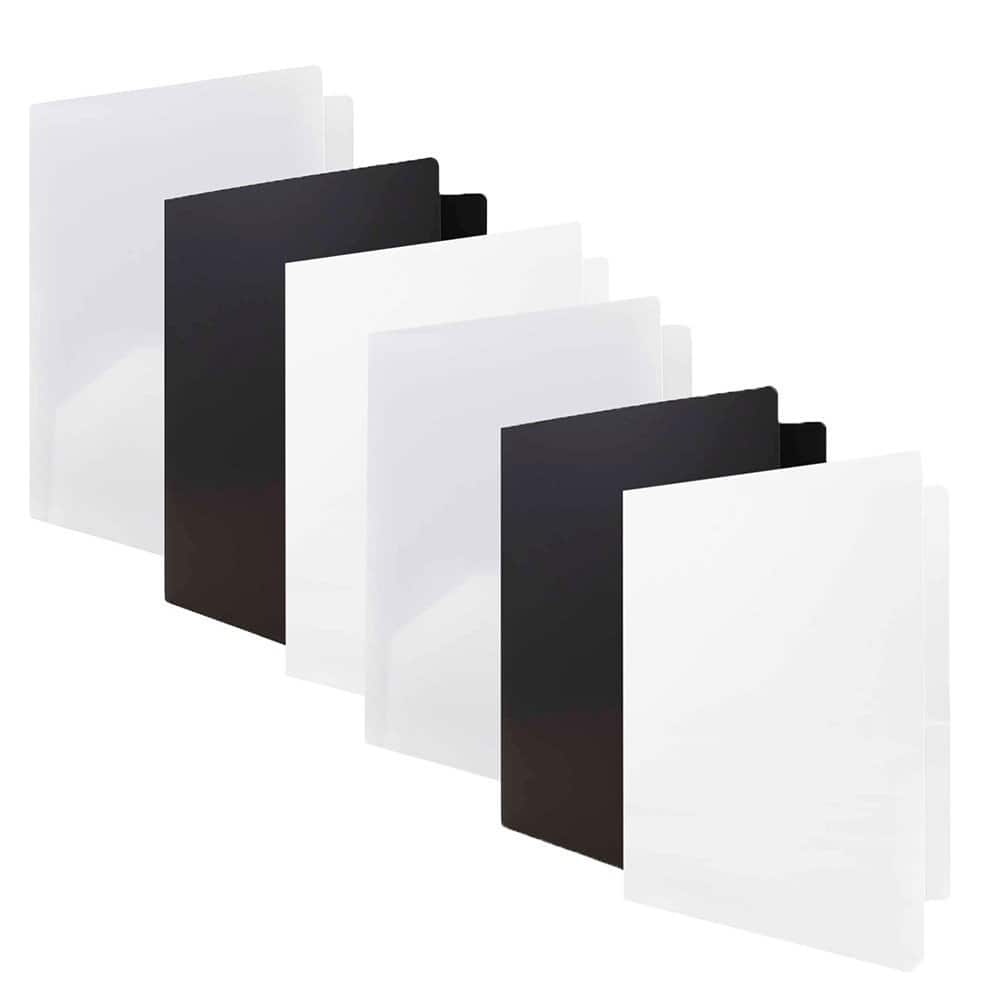 JAM Paper Business Color Heavy Duty Plastic 2-Pocket School Folders, 6ct.