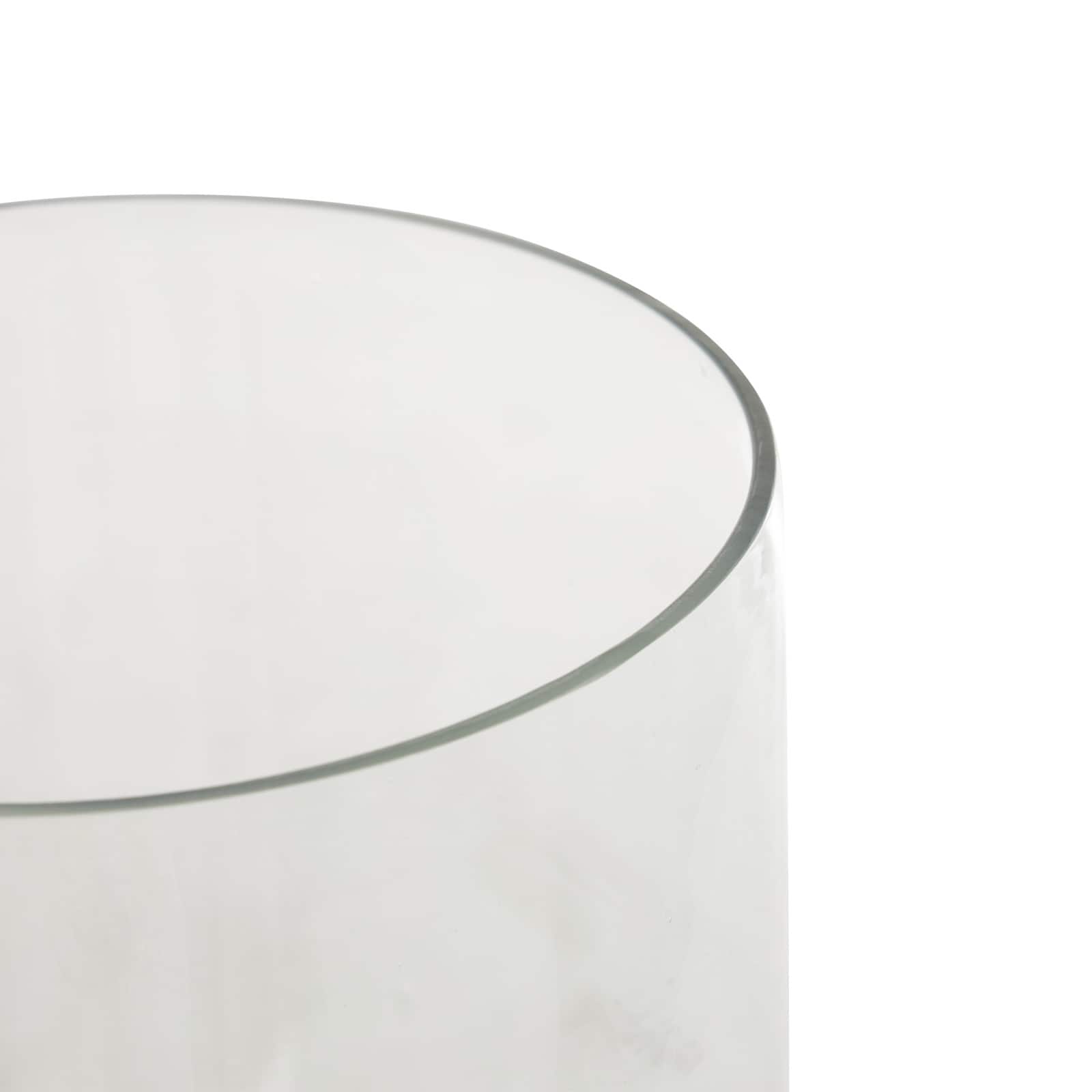 13" Clear Glass Hurricane Candle Holder with Elevated Base