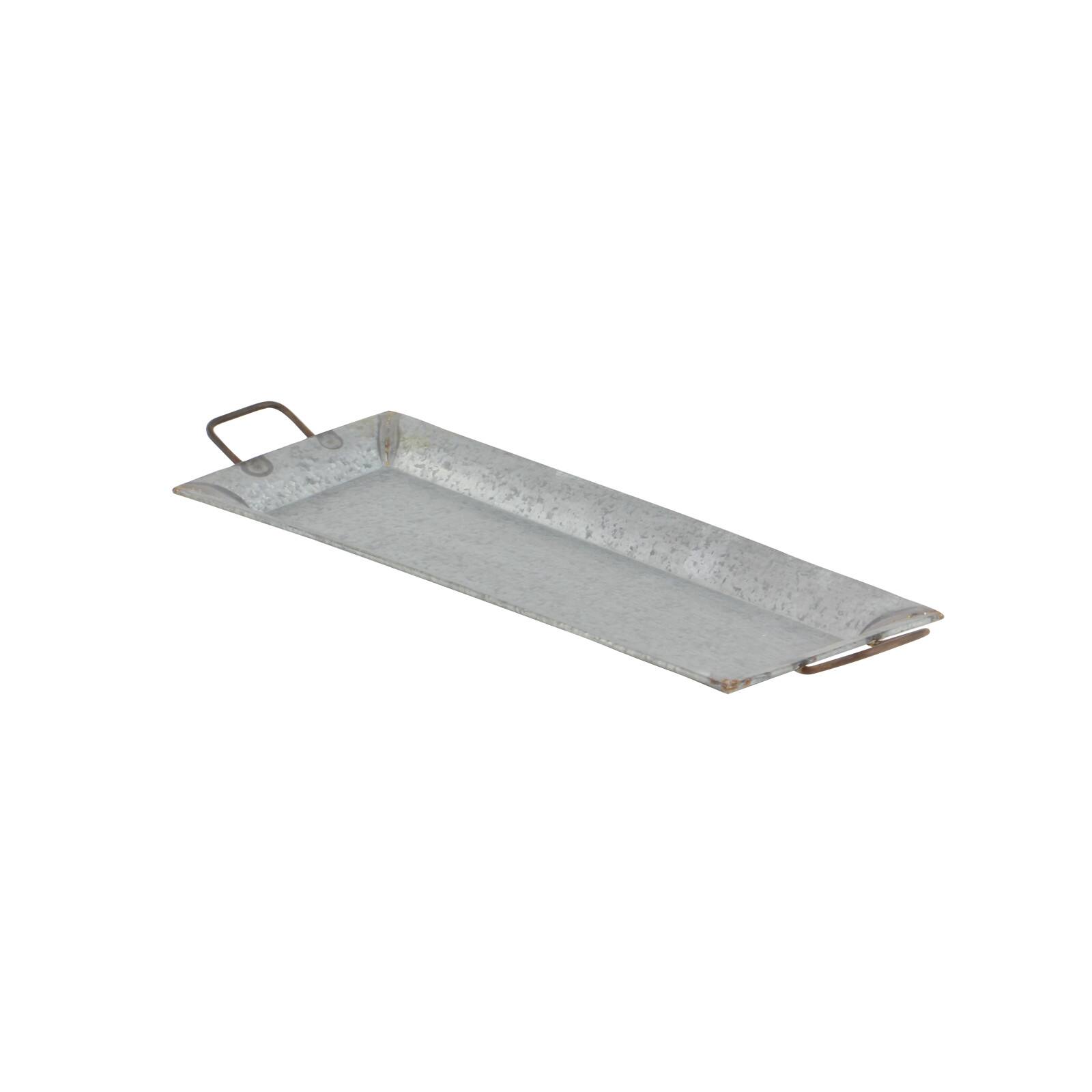 Gray Metal Farmhouse Tray Set