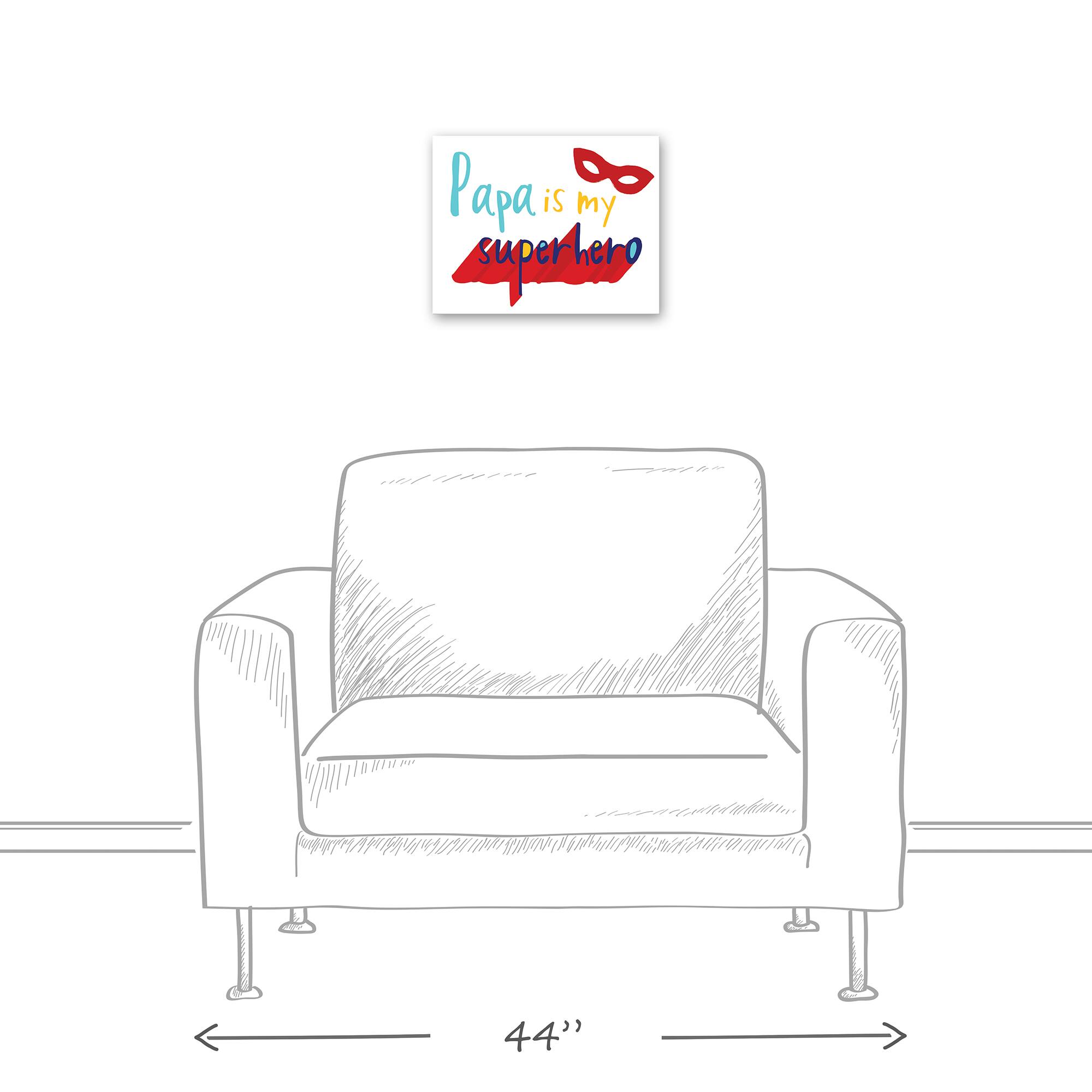 Papa Is My Superhero Canvas Wall Art
