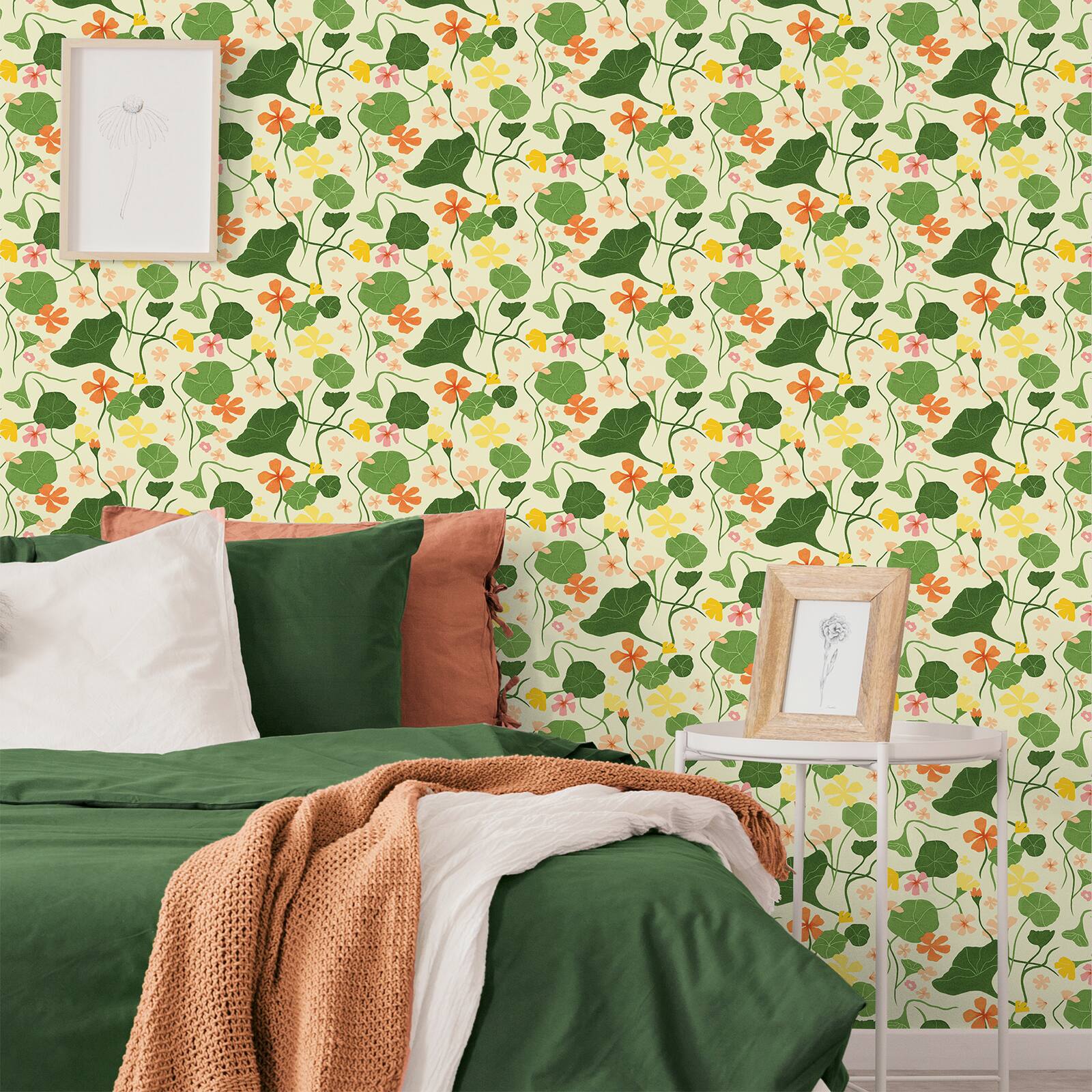 Elana Gabrielle Nasturtiums Floral Peel & Stick Wallpaper