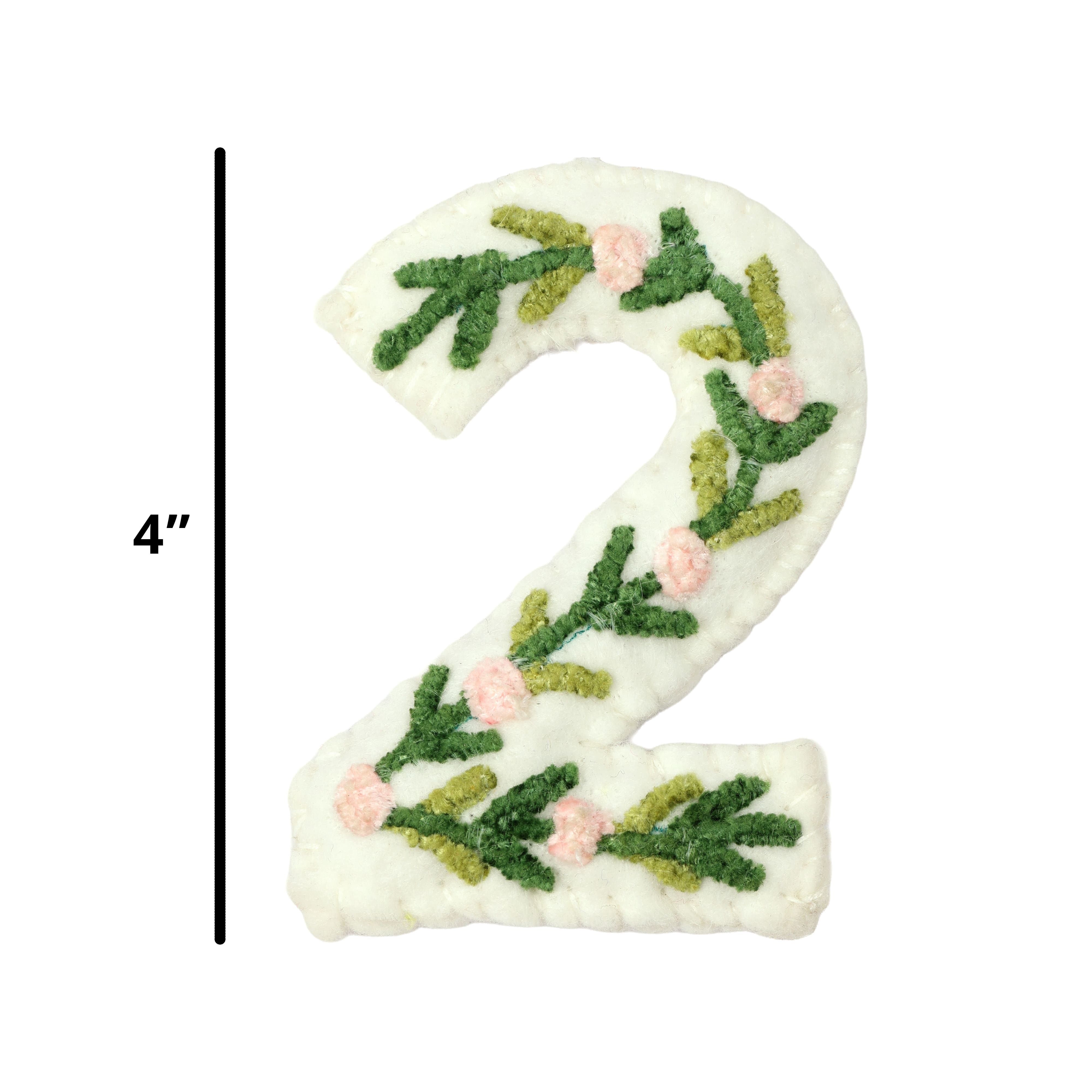 4" Floral Embroidered Puffy Number by Celebrate It