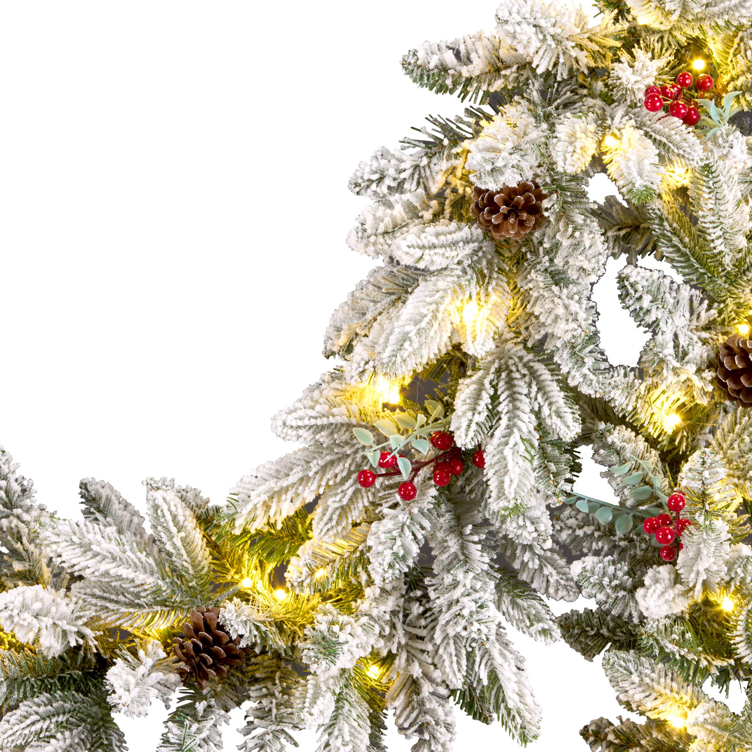 9ft. Snowberry Pine Pre-Lit LED Feel Real® Garland 