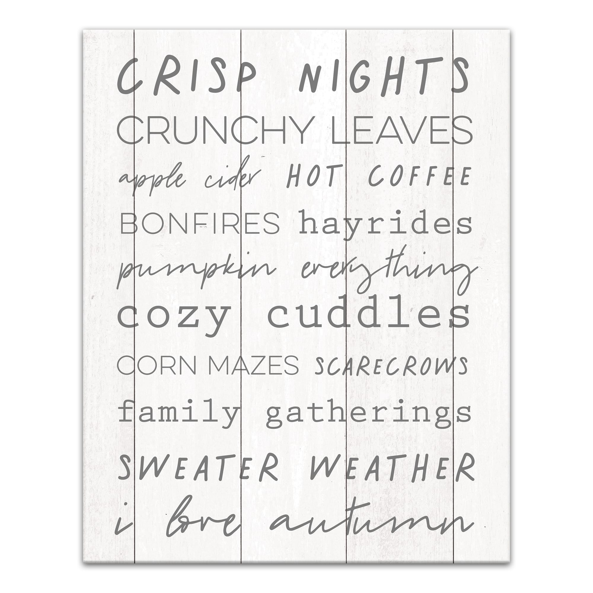 I Love Autumn Canvas Wall Art