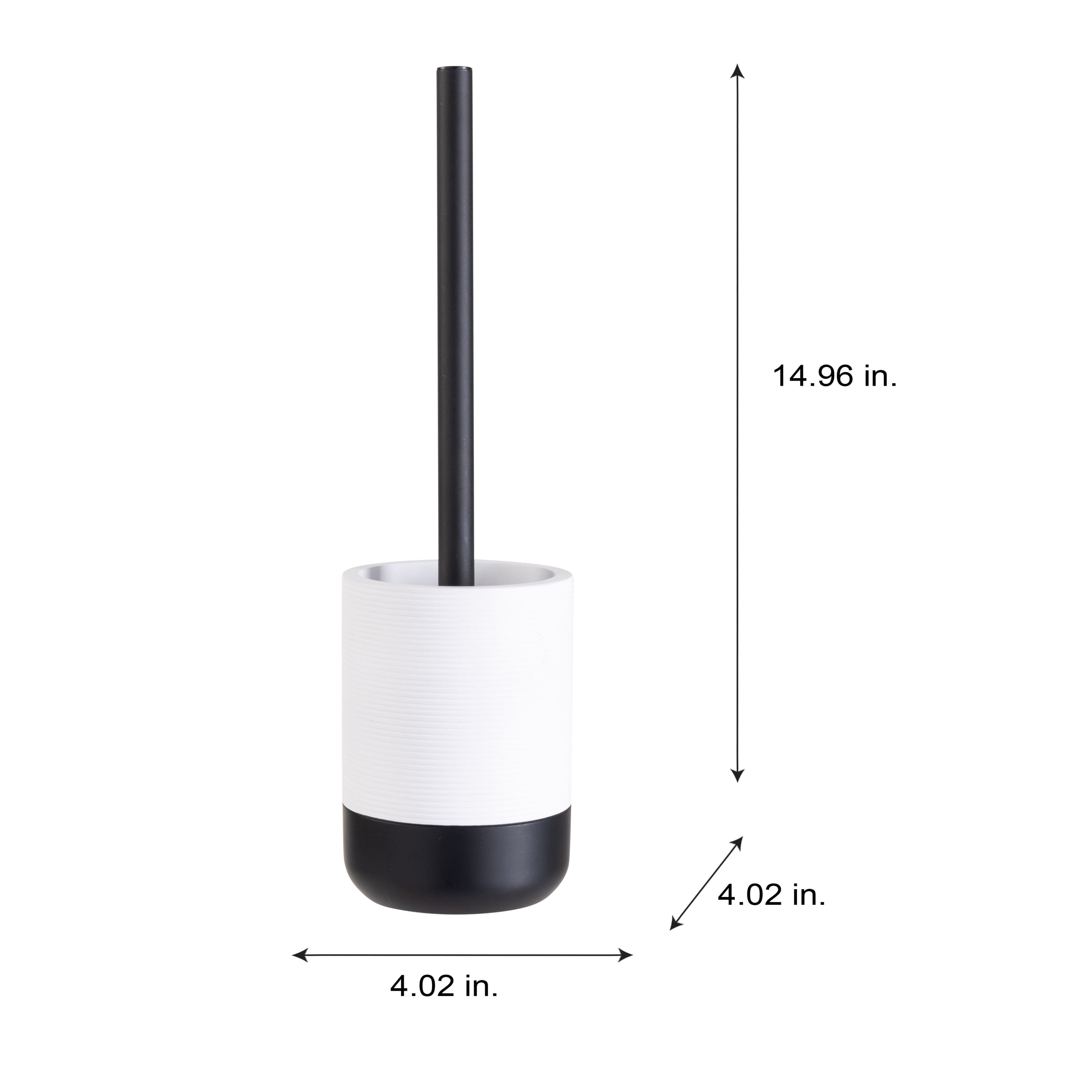 Bath Bliss Black & White Toilet Brush & Holder Set