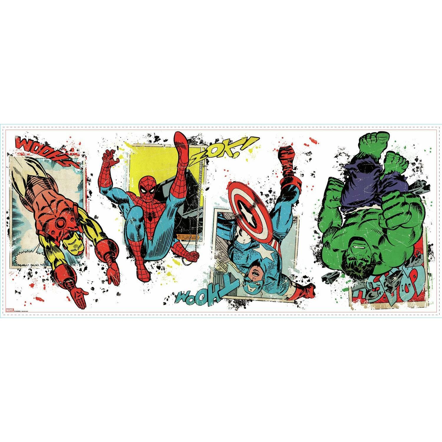 RoomMates Marvel Superhero Burst Peel & Stick Giant Wall Decals