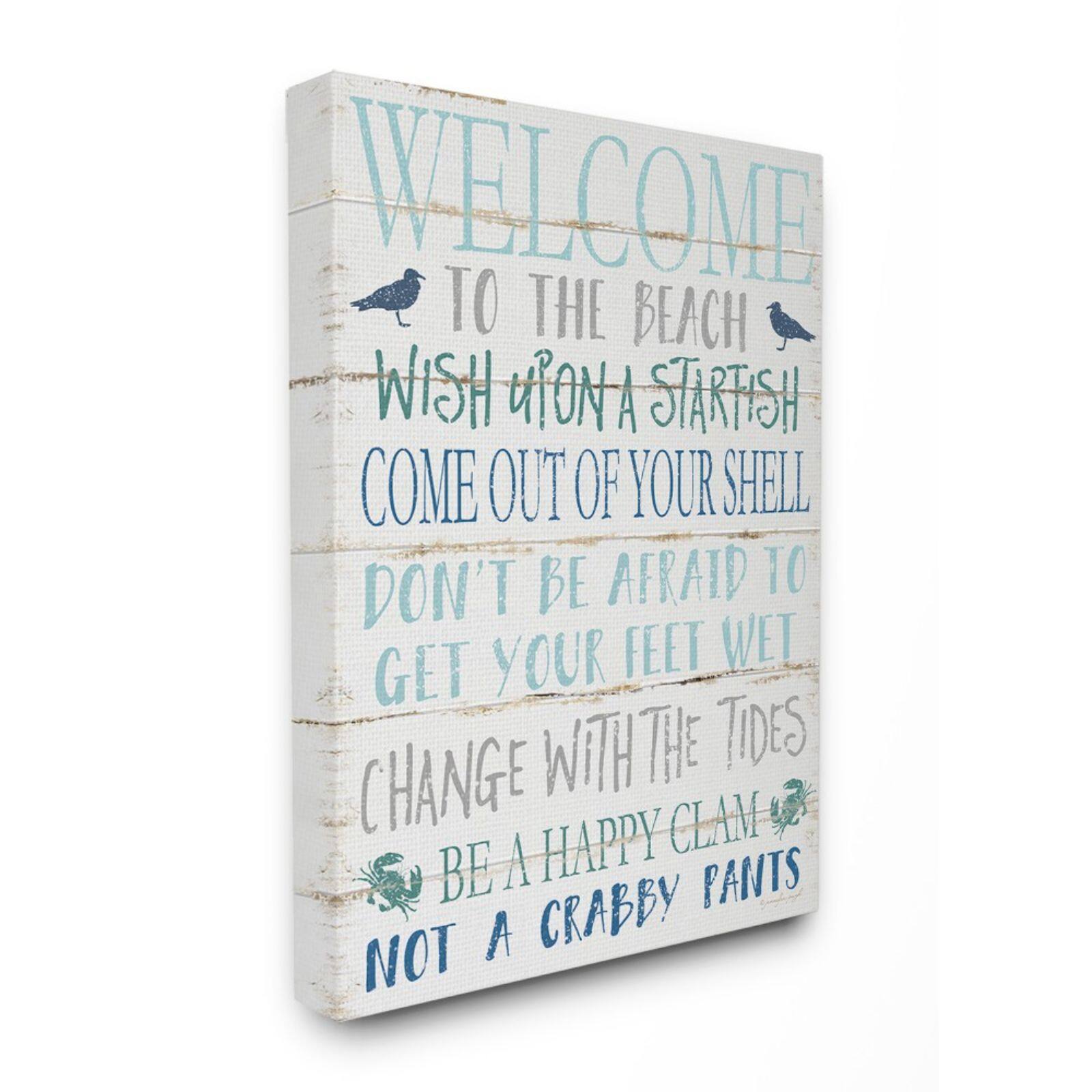 Stupell Industries Welcome to the Beach Canvas Wall Art