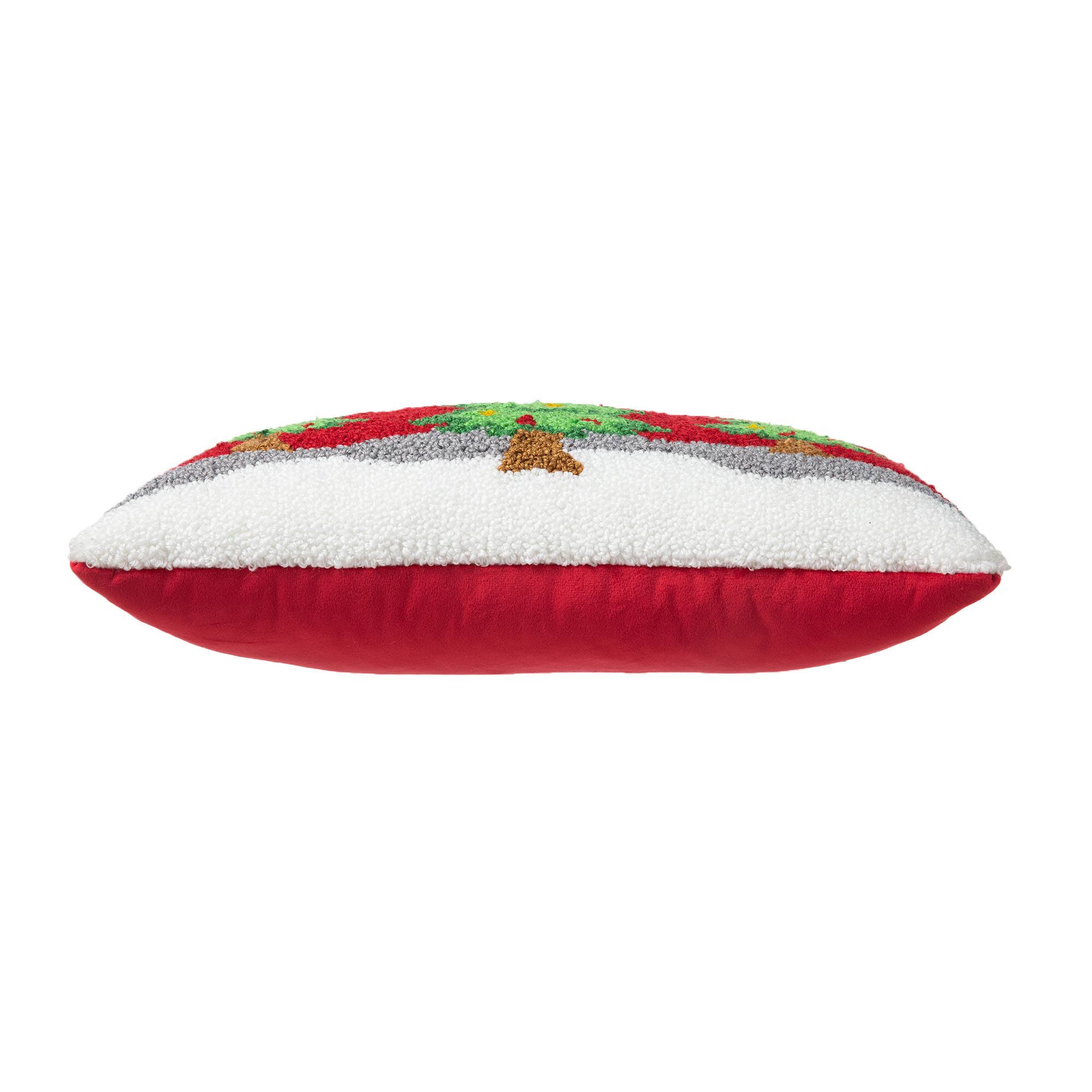 Glitzhome® 18" Hooked Bent Trees Pillow